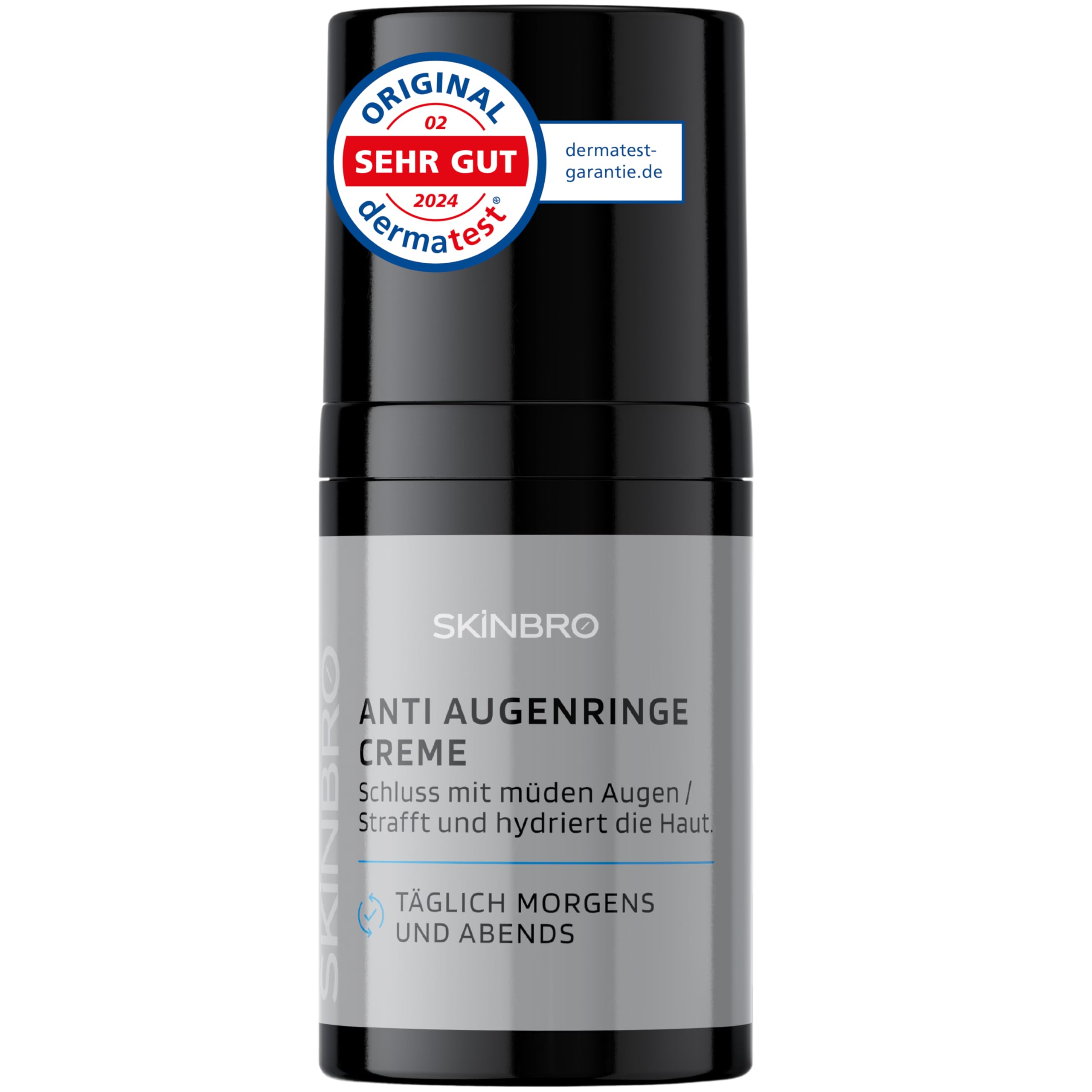 SKINBRO Männer Pflege-Set: Festes Duschgel Originals mit Aktivkohle (100g) & Anti-Augenringe Creme (15ml) – Sportlich-frische Reinigung & Augenpflege gegen Falten – Vegan & Made in Germany