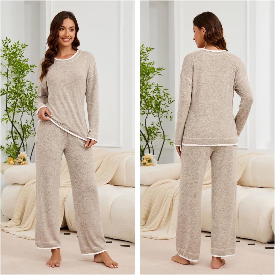 Blooming Jelly Womens Pajamas 2 Piece Lounge Set Cute Pajama Set Fall Pockets 2025 Pjs - Image 4