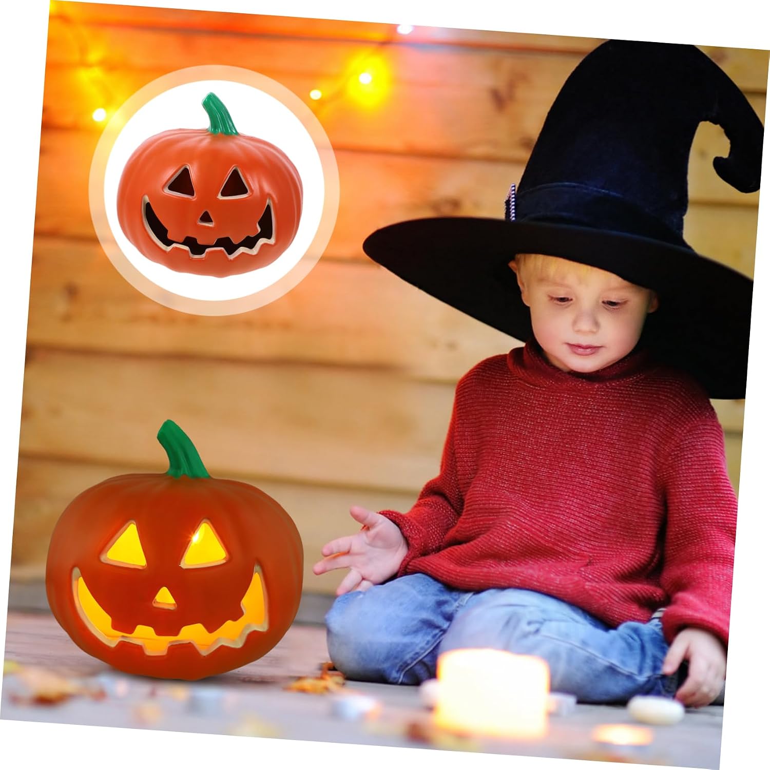 GLEAVI Halloween Pumpkin Lamp LED Light Decorative Hollow Out Design for Indoor Outdoor for Home Halloween Atmosphere Lightweight Portable Pumpkin Light