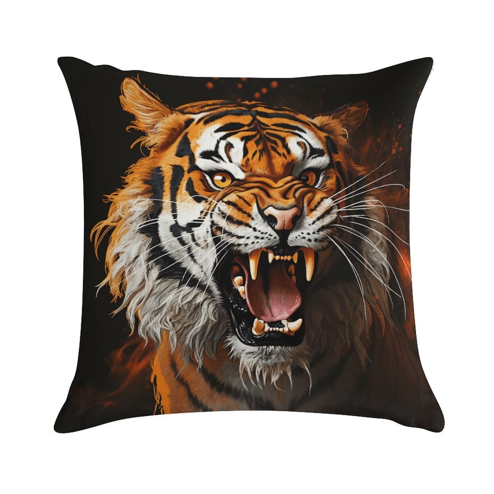 VstaDank Roaring Tiger Throw Pillow Cover Square Lumbar Throw Pillow Case Soft Decorative Cushion Cases Short Plush Pillowcase with Zipper Luxury Cozy Pillows Shams for All Seasons