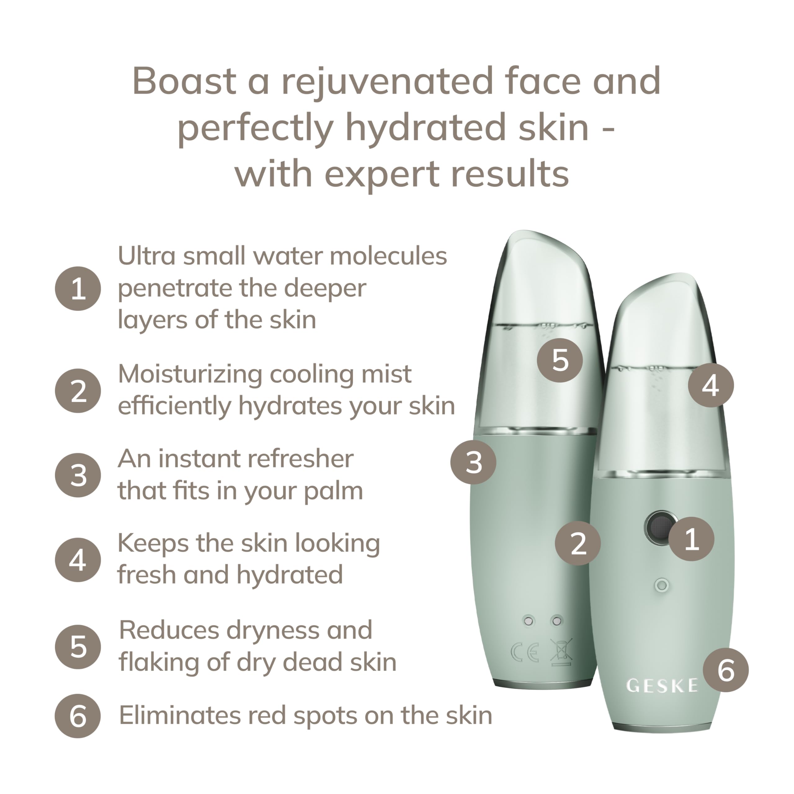 GESKE SmartAppGuided Facial Hydration Refresher 4 in 1 Wasserzerstäuber Gesichtsdampfer Gesichtsreinigungsgerät