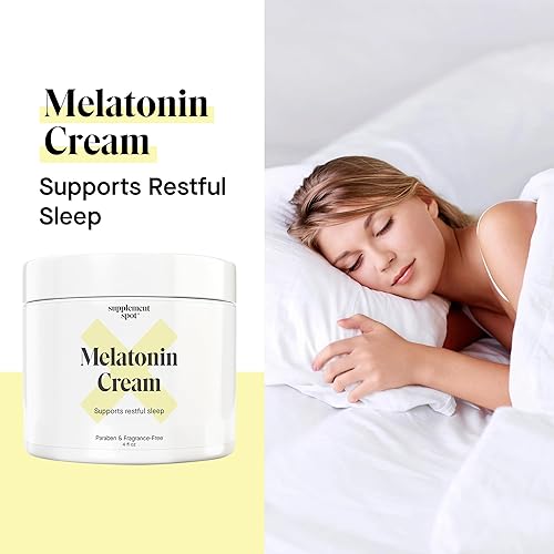 Miniatura 2 de Crema de melatonina para un sueño reparador, suplemento de melatonina para dormir, restablece el reloj biológico corporal, sin parabenos, sin