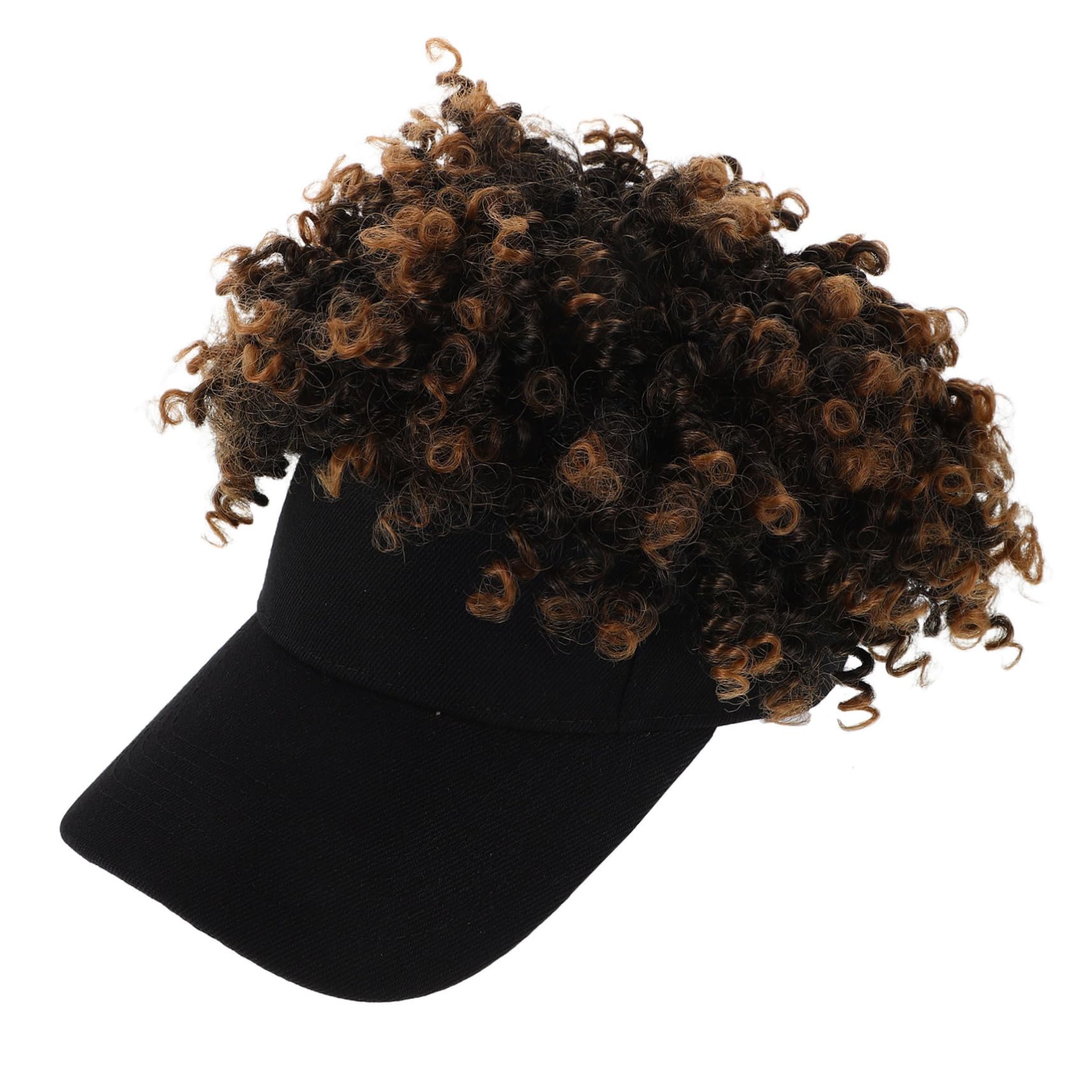 Afro Perücke mit Hut für Damen Realistische Locken Bequem und Pflegeleicht für Partys und Cosplay aus Hochwertigem Hitzebeständigem Material für Kopfgrößen Geeignet