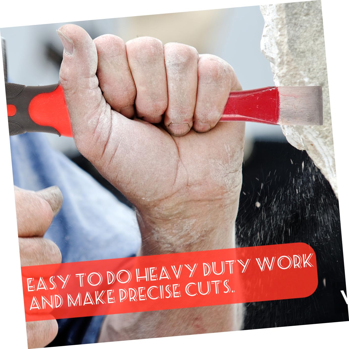 NOLITOY Set di Scalpelli per Muratura 2 Pezzi da 250mm in Acciaio Cromo-vanadio Protezione Mano e Assorbimento Urti per Lavori Pesanti in Edilizia e Lavorazioni Metalliche