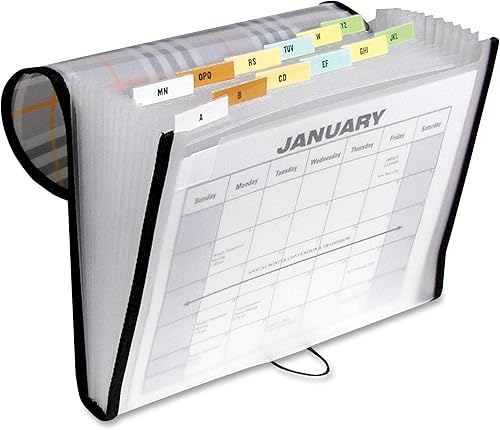 Miniatura 4 de C-Line Archivo expandible de 13 bolsillos, incluye pestañas, tamaño carta, 1 archivo expandible, diseño a cuadros (58312)