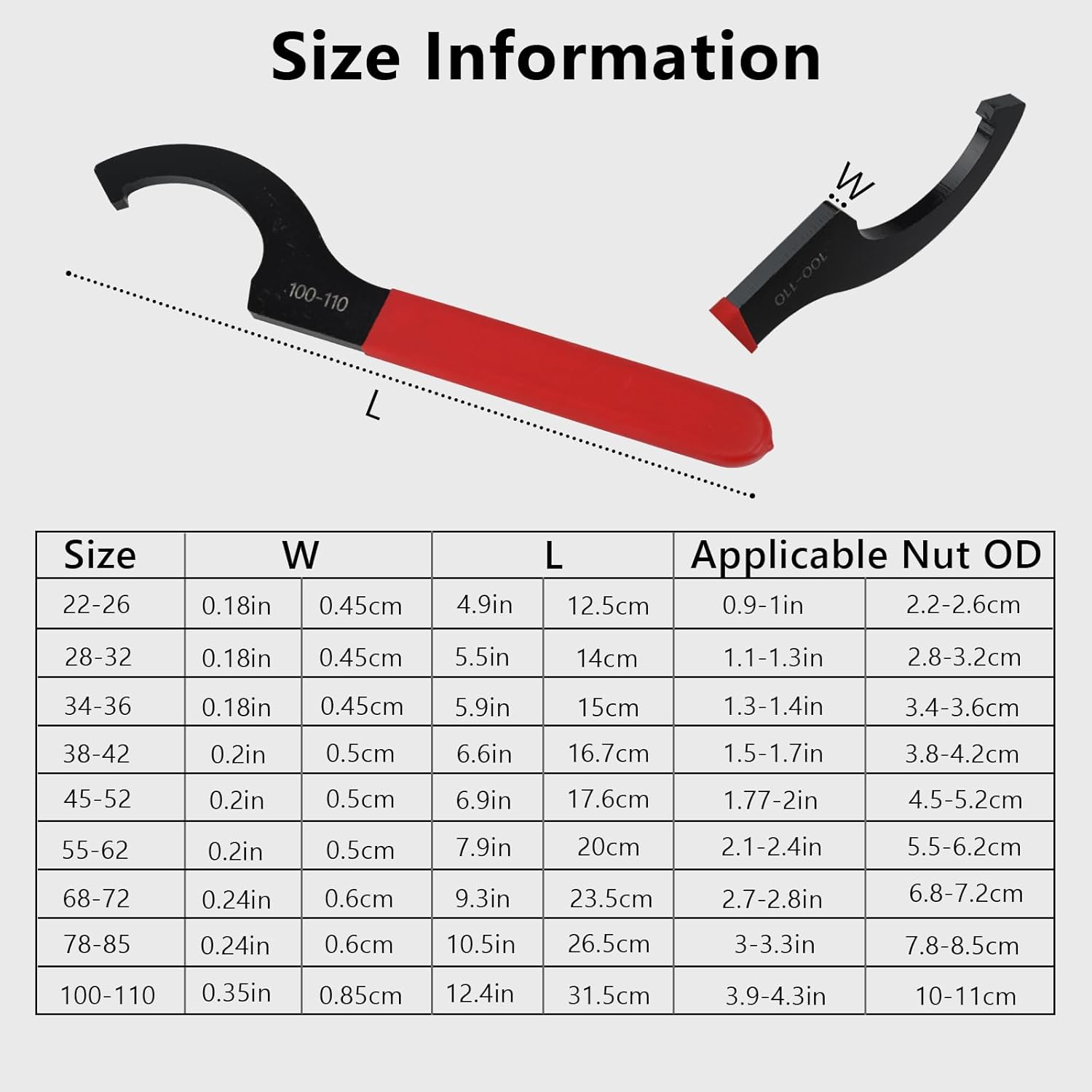 9 PCS Coilover Spanner Wrench Set, Universal Adjustable Shock Wrench, Carbon Steel Wrench
