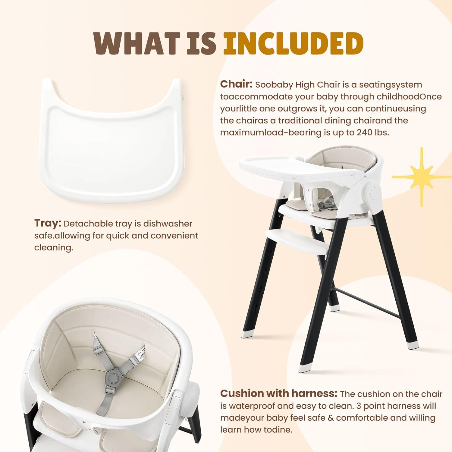 Family dining scene with two children, one in a Soobaby high chair and another in a converted chair