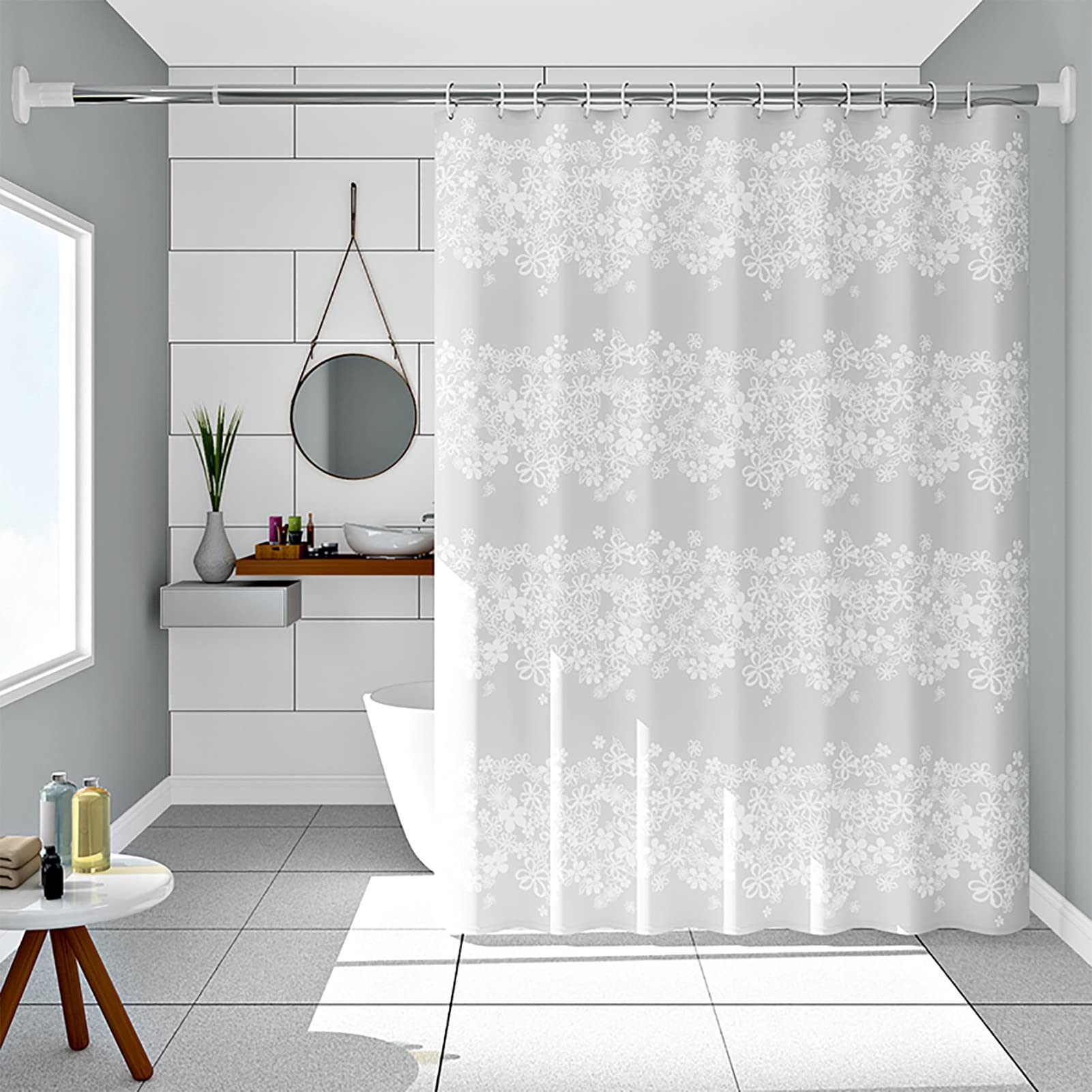 Startseite Tenda Doccia Lunga Floreale 180x180 Cm – Fodera In PEVA Con 12 Ganci, Antimuffa - 2