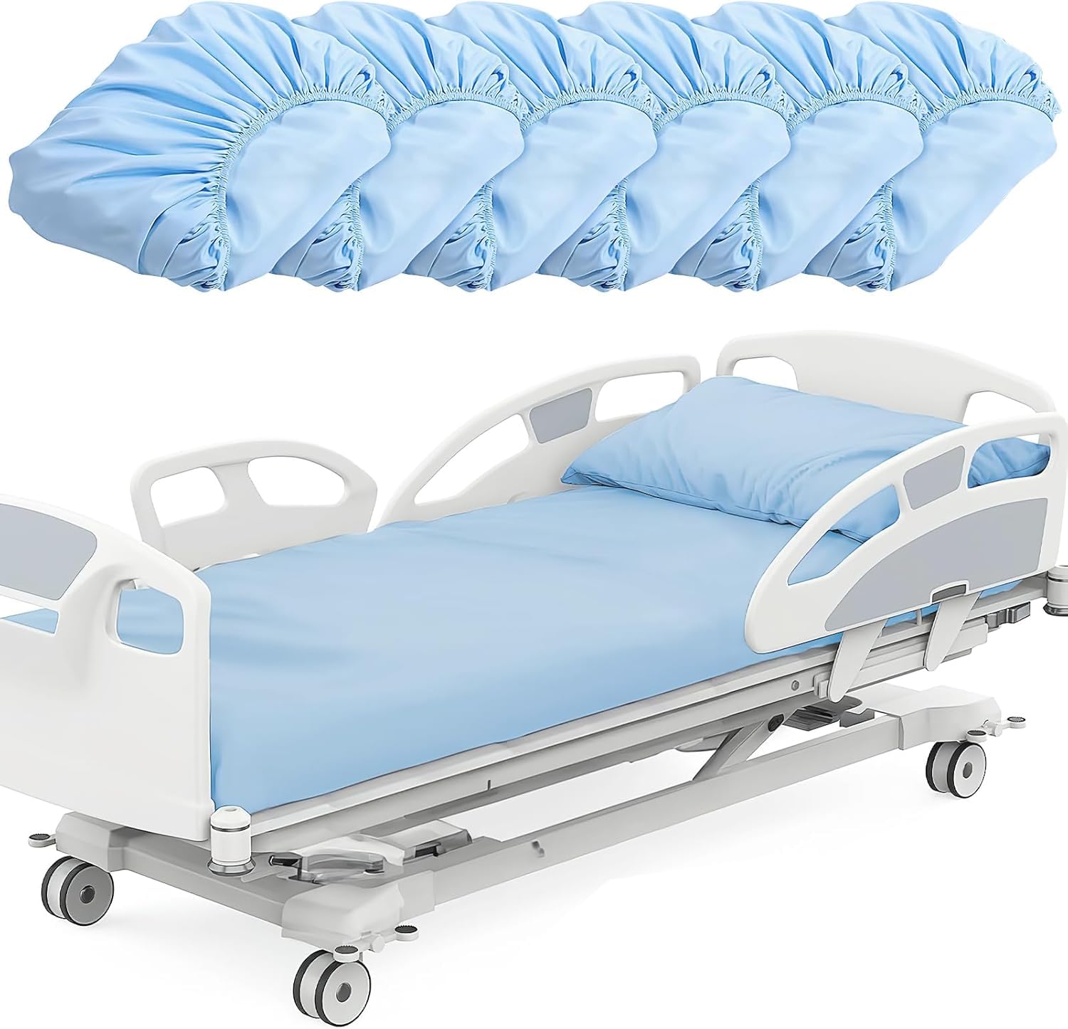 Draps-housses pour lit d'hôpital avec grand bonnet de 36 cm lot de 6 pièces