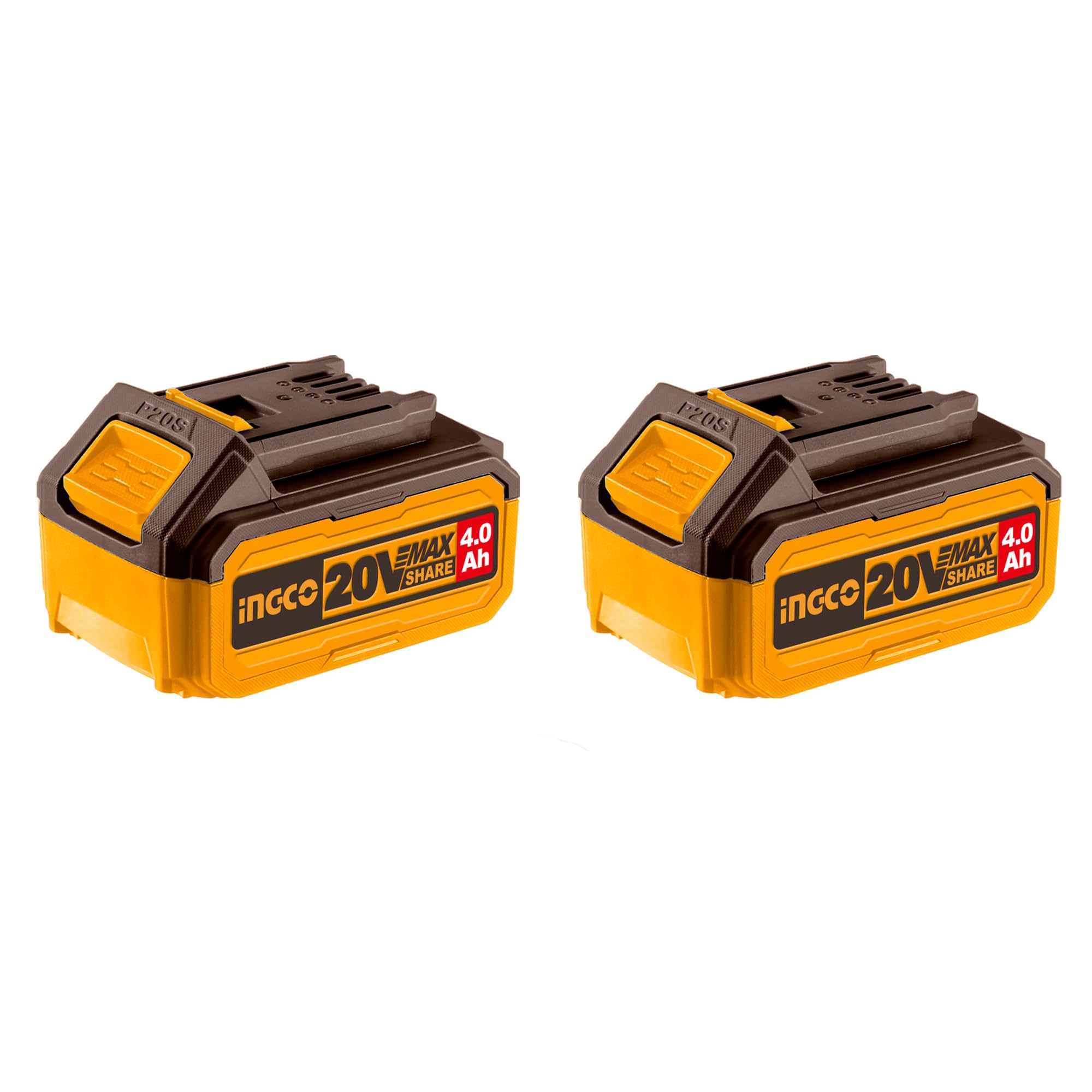 INGCO 20V Lithium-Ion Battery Kit, 2×4.0Ah Rechargeable Batteries with LED Power Indicator - Universal Fit for All P20S Series Tools-picture-25
