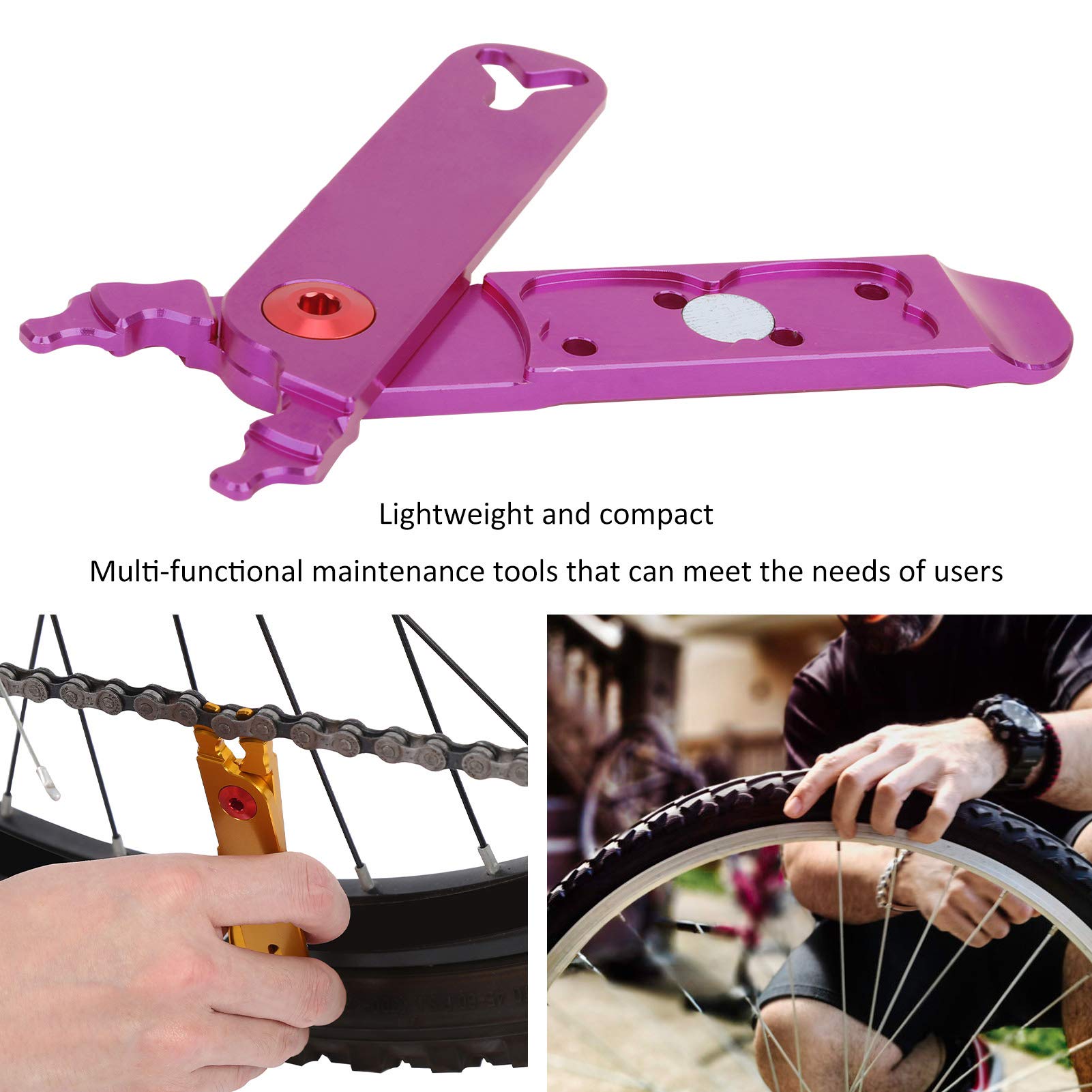 Alomejor Fahrrad-Kettenring-Schraubenschlüssel Aus Edelstahl – Multifunktional, Für Kettenblattschrauben & Kurbeln