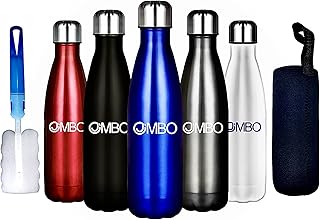 [2021 Versione Nuova] Jimbo Borraccia Termica 500 ml, adatta per Sport, Bici, Escursioni, Bottiglia da Campeggio, Thermos Caffè, Borraccia Bambini con Isolamento Sottovuoto a Doppia Parete, Spazzola con Borsa Termica