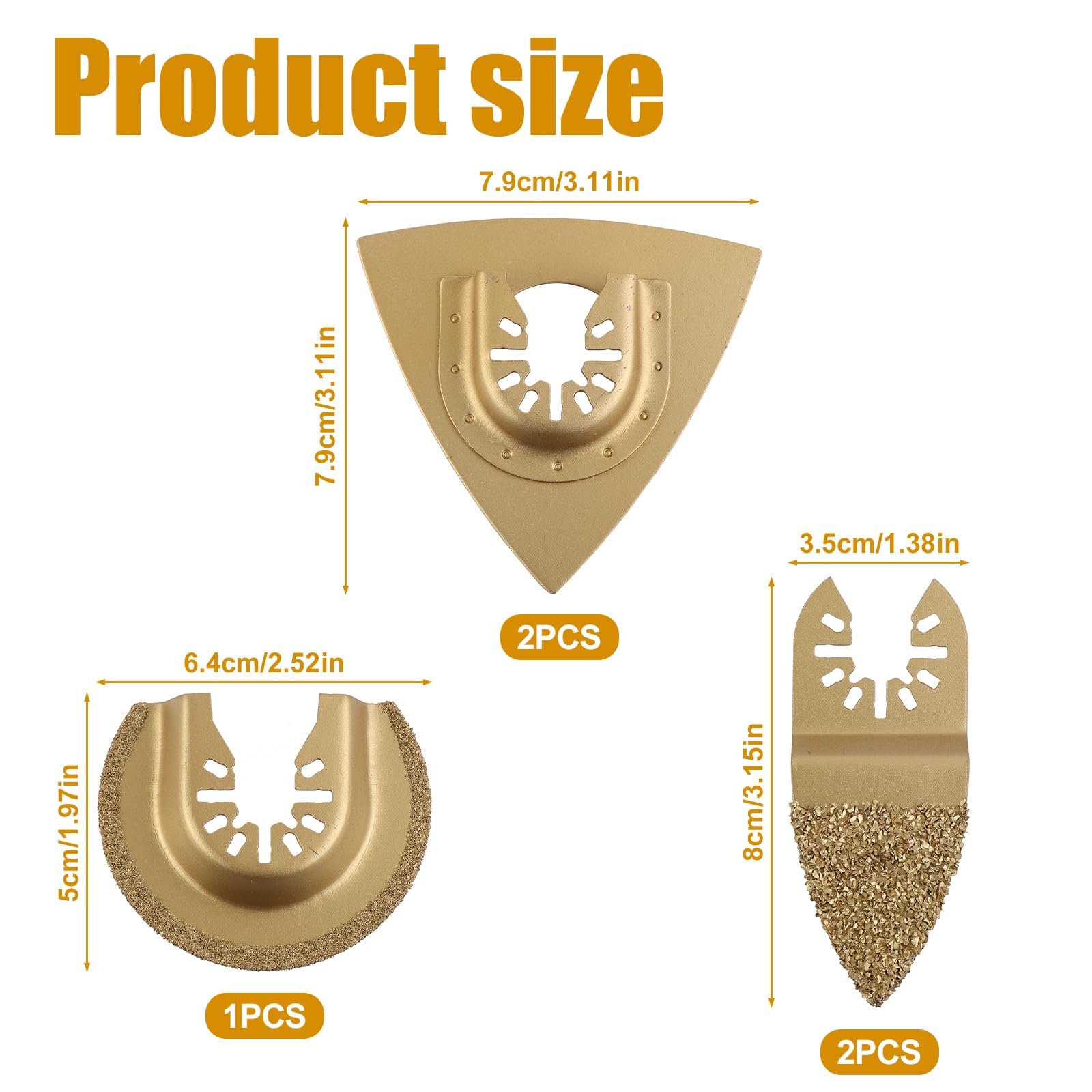 5pcs Carbide Oscillating Tool Blades - Image 2