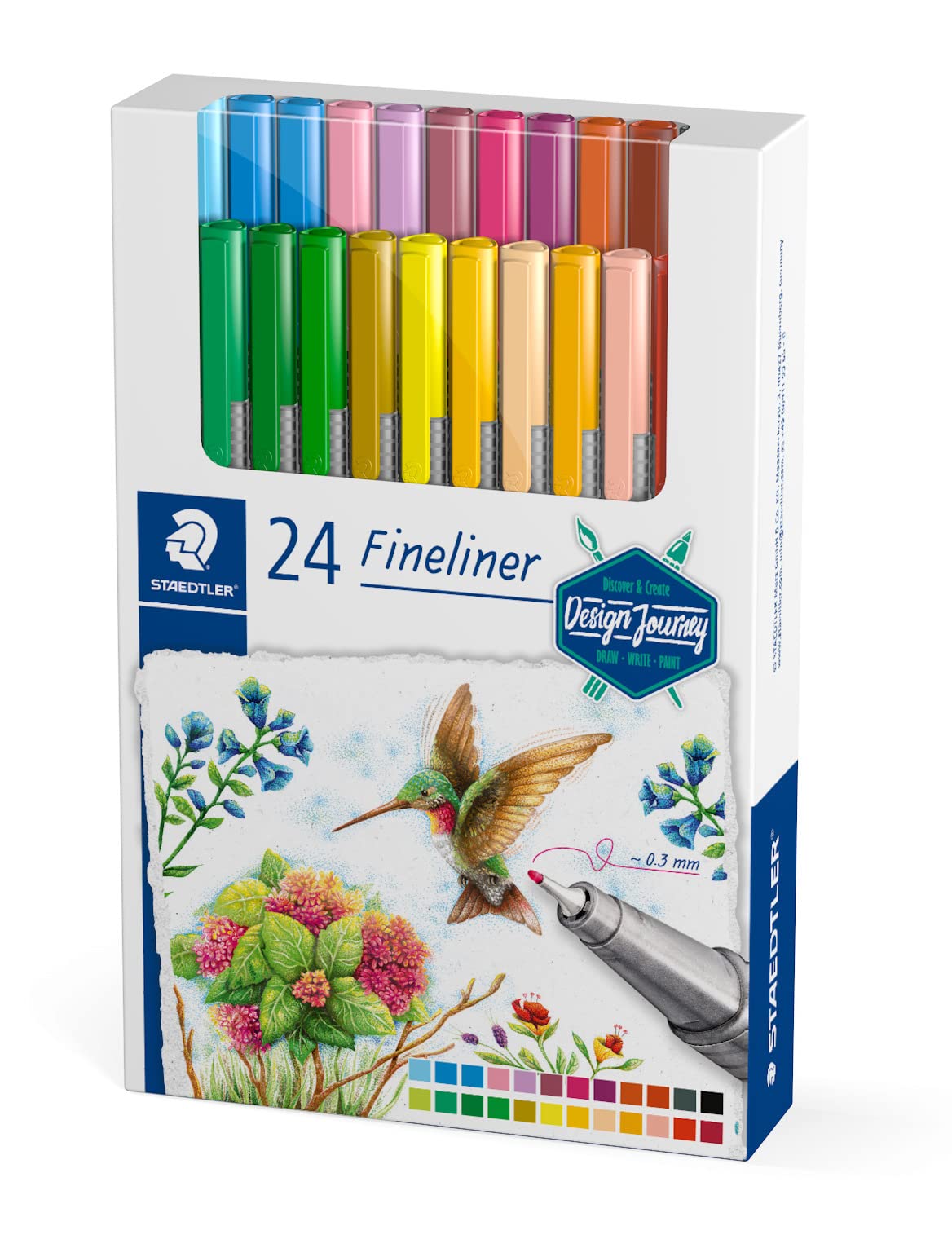 Caneta Staedtler, Fineliner Triplus, Estojo 24 cores, Design Journey, 334 C24-C