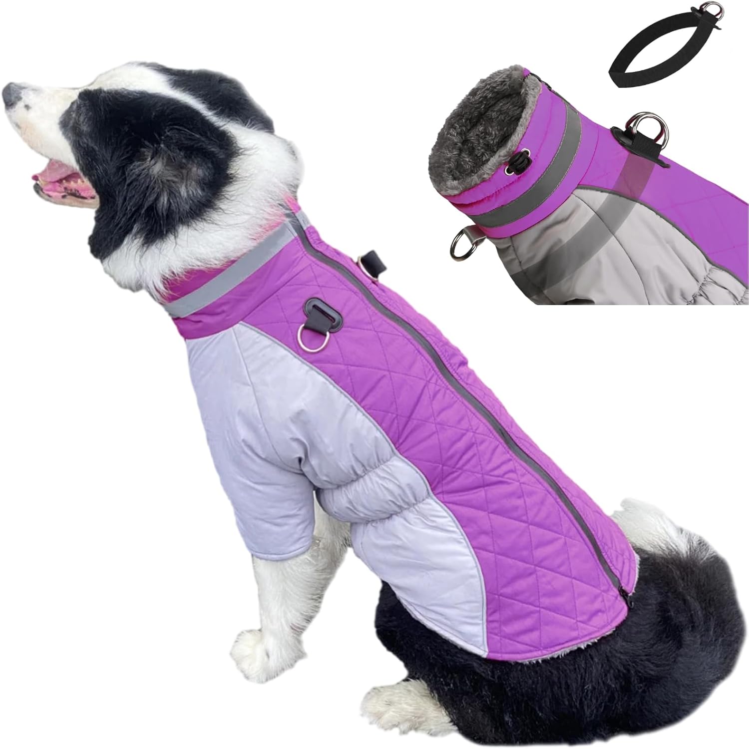 Afuwarm Dog Coats for Medium Dogs, Zip Up Dog Clothes with