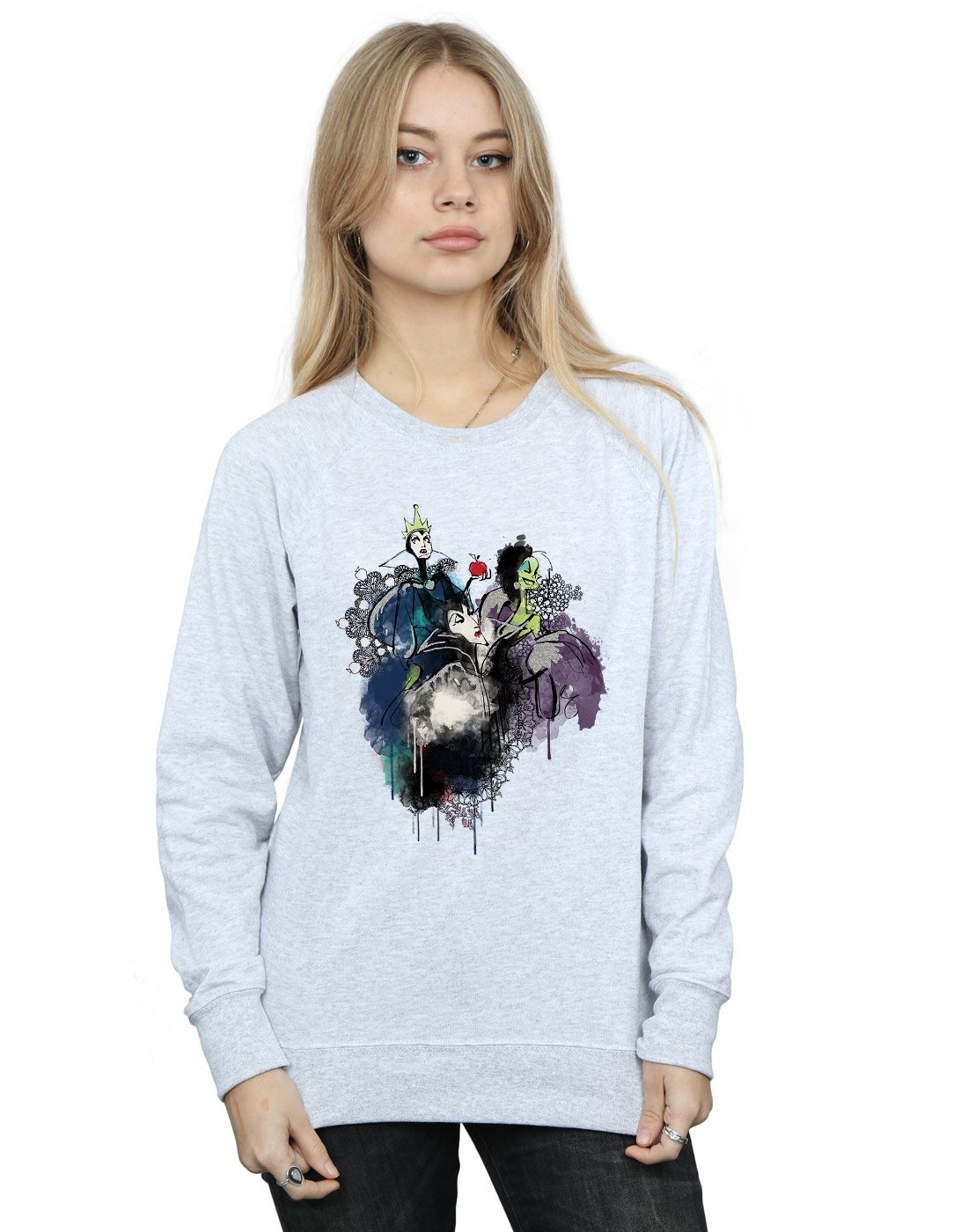 Disney Women's Grey Villains Sweatshirt In Medium