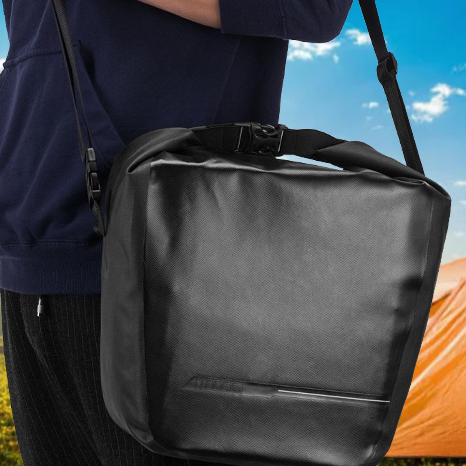 Borsa Portabici da Bici 18L Impermeabile Doppia Protezione per Ciclisti Che Viaggiano Pendolarismo Nylon TPU 840D