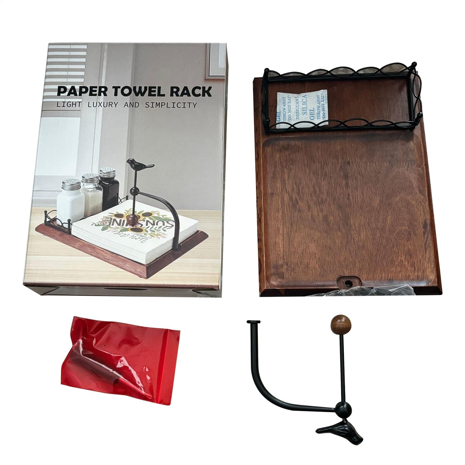 Porte-serviette de ferme vintage et distributeur de mouchoirs avec poids oiseau