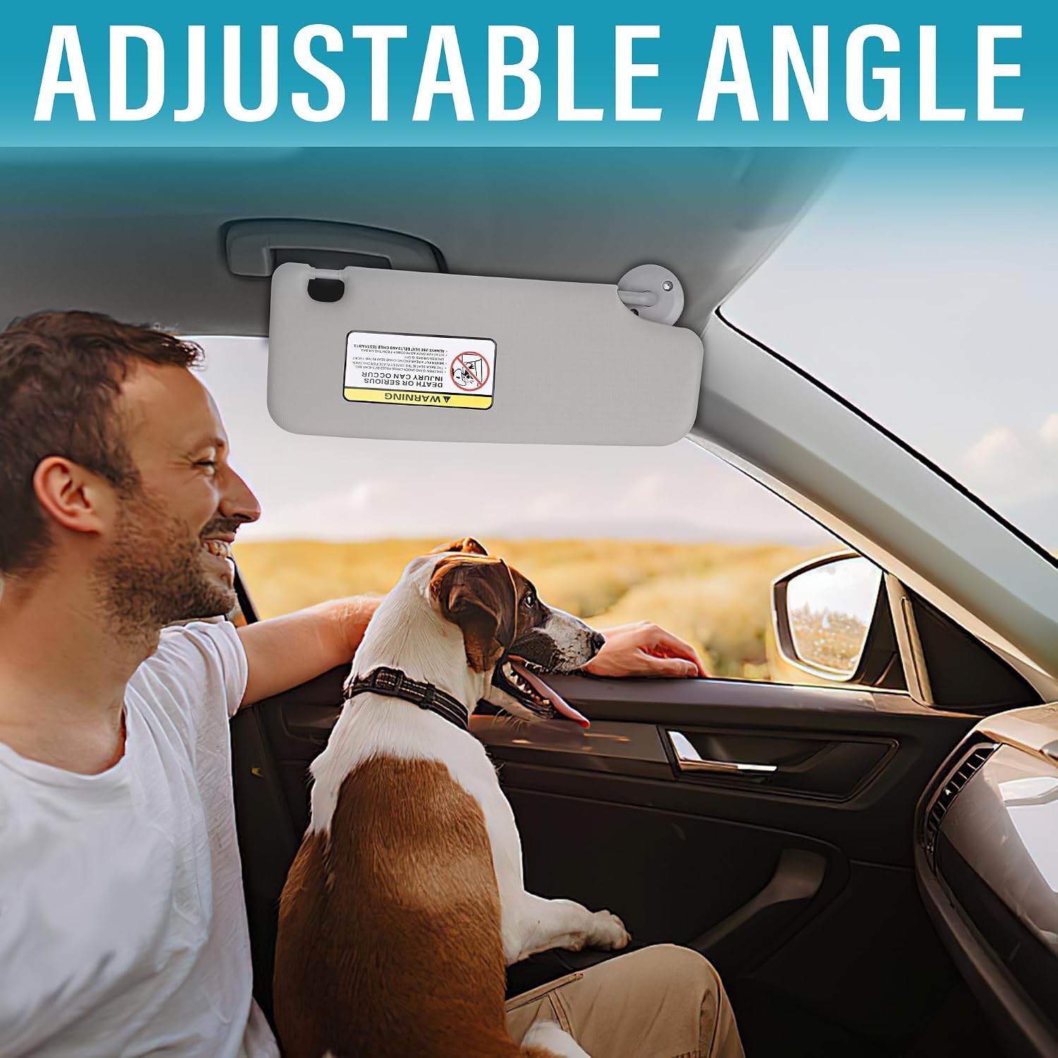 Grey Left Driver & Right Passenger Side Sun Visor Compatible with Chevy Sonic 2012 2013 2014 2015 2016 2017 2018 2019,Spark 2013 2014 2015 2016 Replace# 95327507,95327509