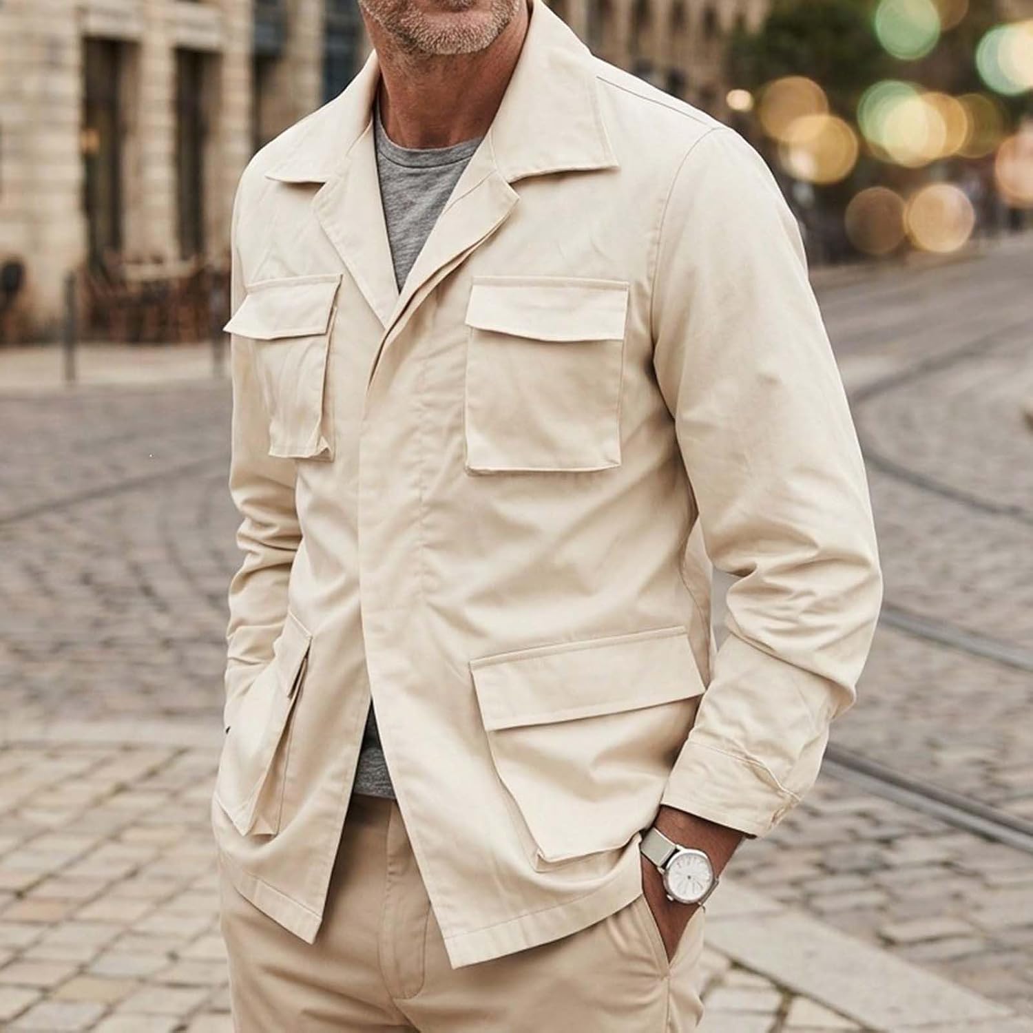 Mens Lightweight Jackets Casual Fall Button Down Work Coats