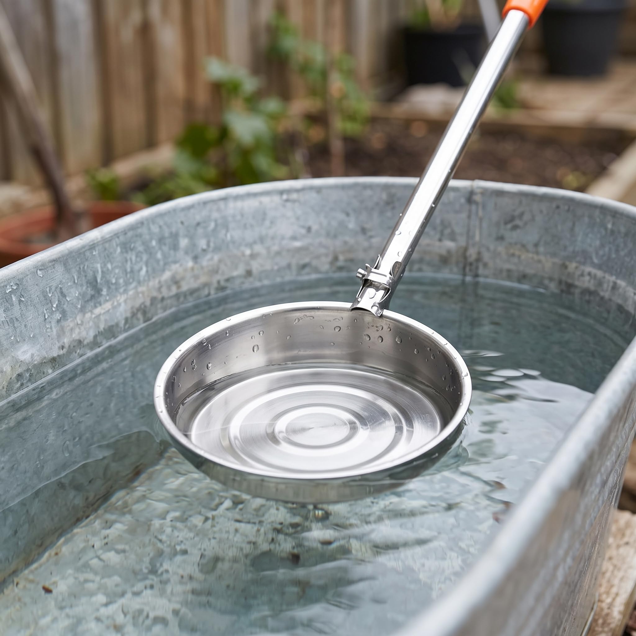 Mestolo in acciaio inox per acqua con manico lungo per giardino e agricoltura, per fattoria - per uso agricolo