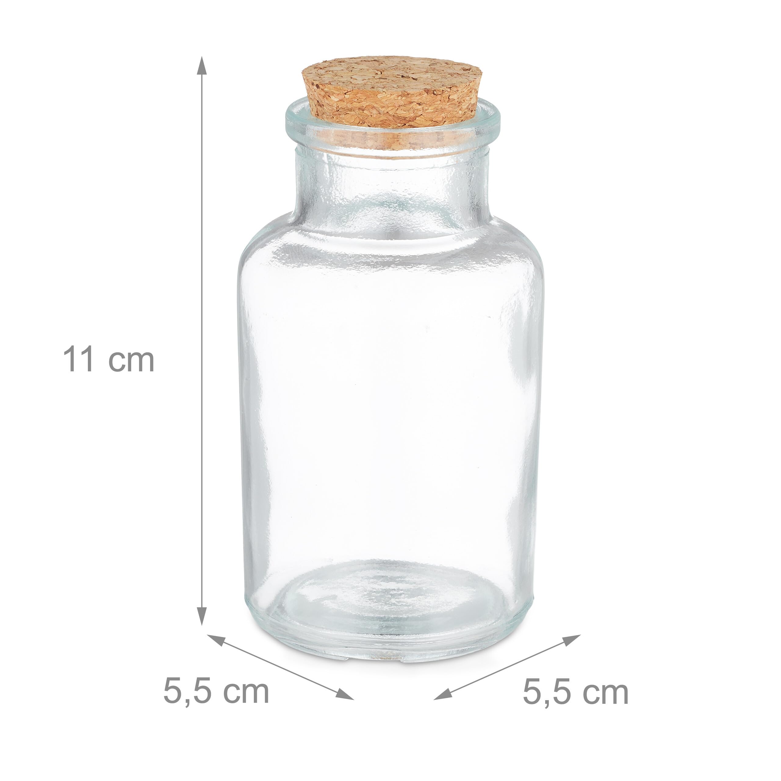 Relaxdays Gewürzgläser 14-tlg. Set - Glas Gewürzdosen Mit Korkdeckel & Etiketten