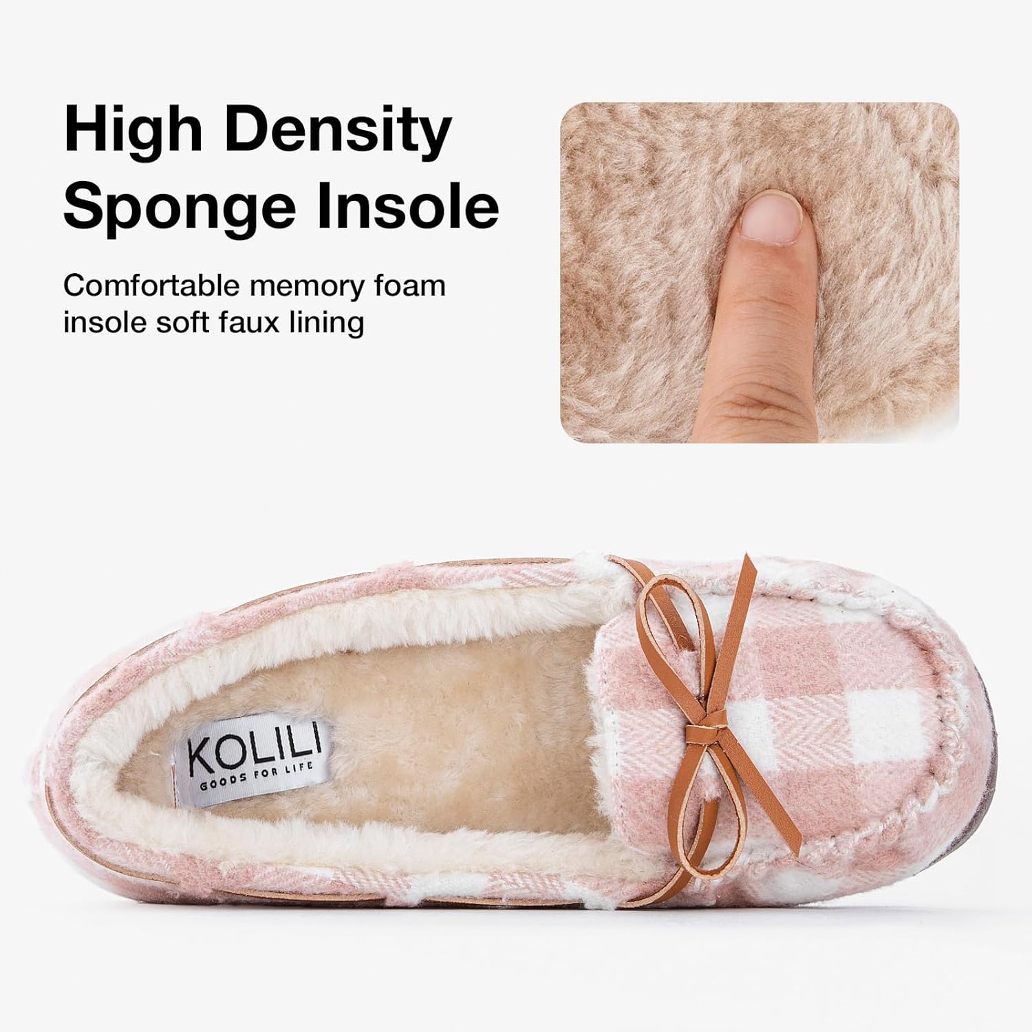 KOLILI Womens Faux Fur Moccasin Slippers, Indoor Outdoor Warm & Cozy House Shoes with Durable Rubber Sole - Image 4