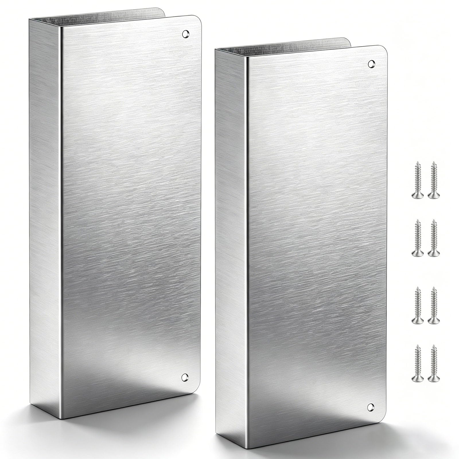 Otoolling 2 Pack 22 Gauge Stainless Steel Blank Wrap-Around Door Plates