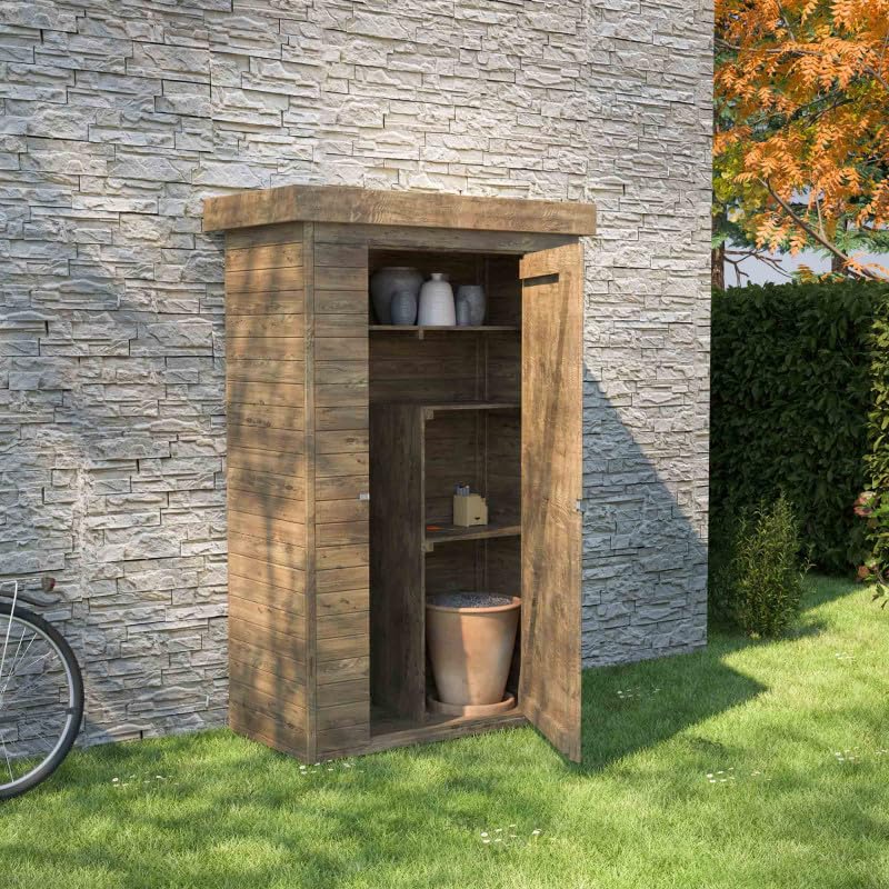 Armoire de Jardin Bois Theo - 0,7 m² - 131 x H69 x 200 cm -