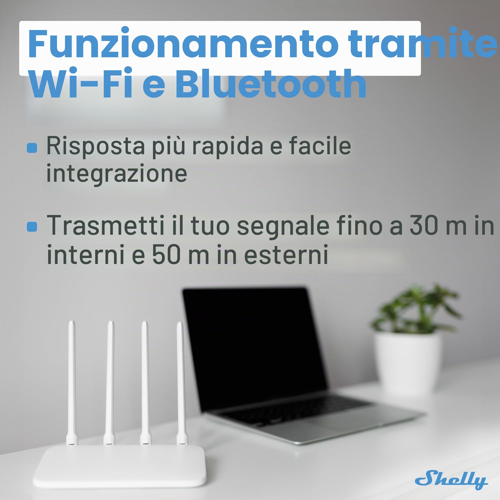 Shelly BLU Gateway Bluetooth WiFi Dongle USB-A Domotica Compatibile Alexa Google Home App iOS Android Senza Fili Ripetitore