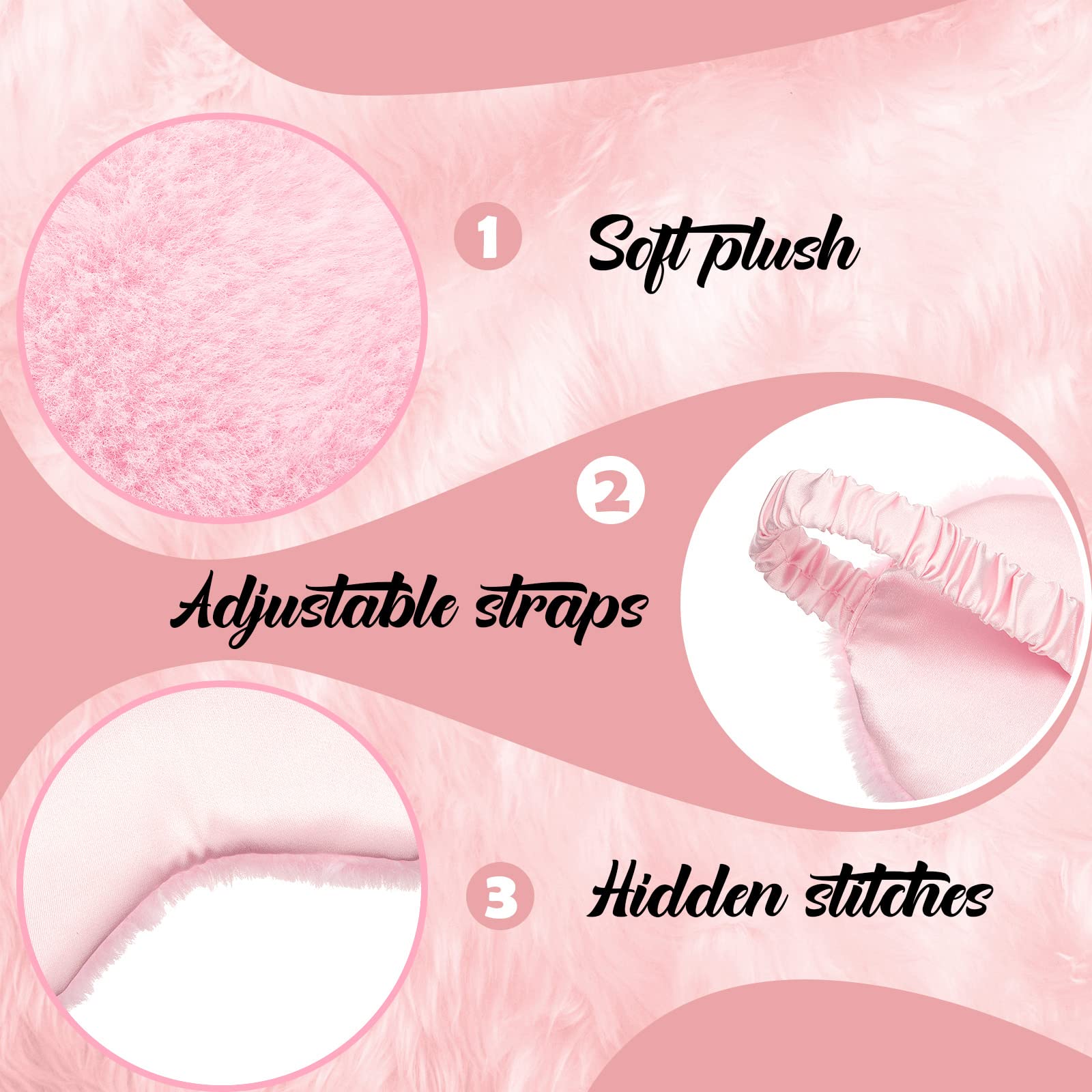 Hercicy 30 Stück Plüsch-Schlafmaske, weiche Augenbinde, bequem, flauschig, Augenabdeckung für Frauen, Schutz, Reisen, Nickerchen, Geschenk, Geburtstag, Schlafen, Partygeschenk