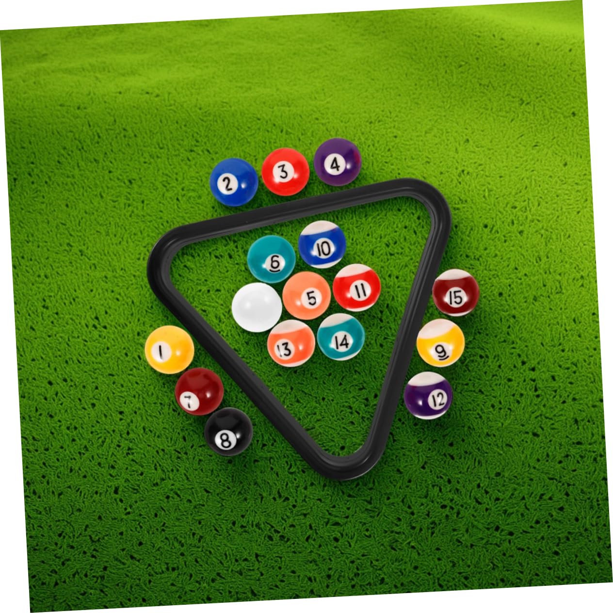 BESPORTBLE Set di 17 Mini Palline da Biliardo in Resina con Supporto Triangolare, per Casa e Scuola, Accessori Versatili per Tavolo da Biliardo per Ragazzi e Ragazze