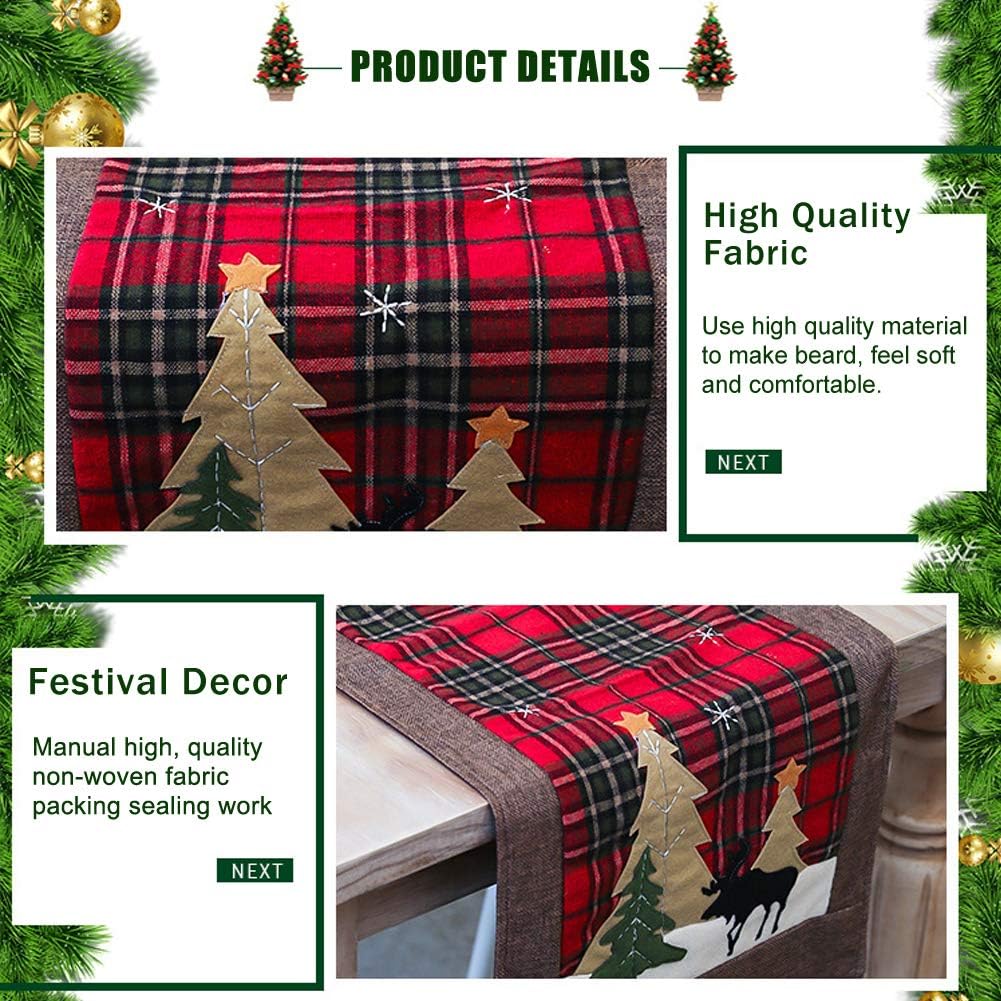 Best Deal Product OREMILA Cotton & Burlap Buffalo Check Table Runner, Double Layer Plaid Table Runner for Thanksgiving, Christmas Table Decoration, Family Dinners or Gatherings, Red & Brown, 14 x 70 Inch Crazy Clearance OREMILA Cotton & Burlap Buffalo Check Table Runner, Double Layer Plaid Table Runner for Thanksgiving, Christmas Table Decoration, Family Dinners or Gatherings, Red & Brown, 14 x 70 Inch