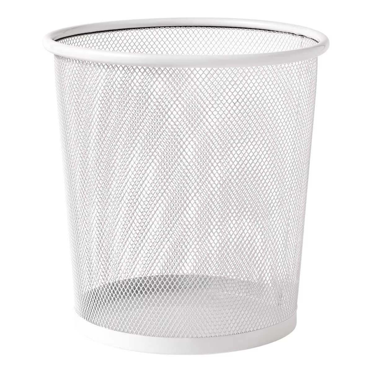 CABLEPELADO Papelera Malla Metalica, Cesto basura redondo metálico, Papelera Reciclaje, Cubo de Basura, Papelera Escritorio, Papelera Baño, 27 cm alto x 23.5 cm diámetro, 12 Litros, Blanco