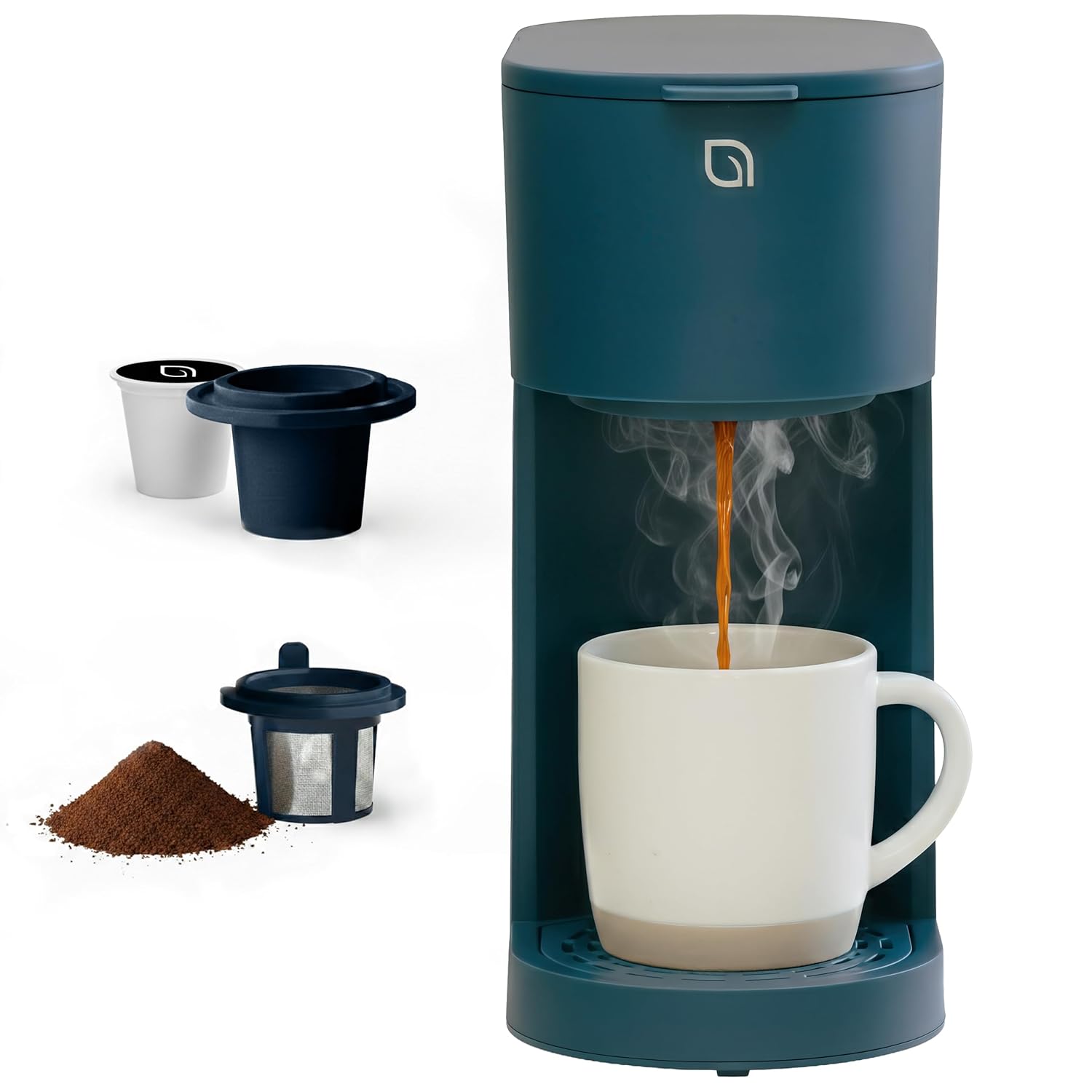 WILLOW Eco Series Single Serve Coffee Maker for K Cup and Ground Coffee, 6 to 12oz Brew Sizes with Strong Brew Option, Small Coffee Machine with Removable Reservoir & Reusable Filter, Eco-Friendly