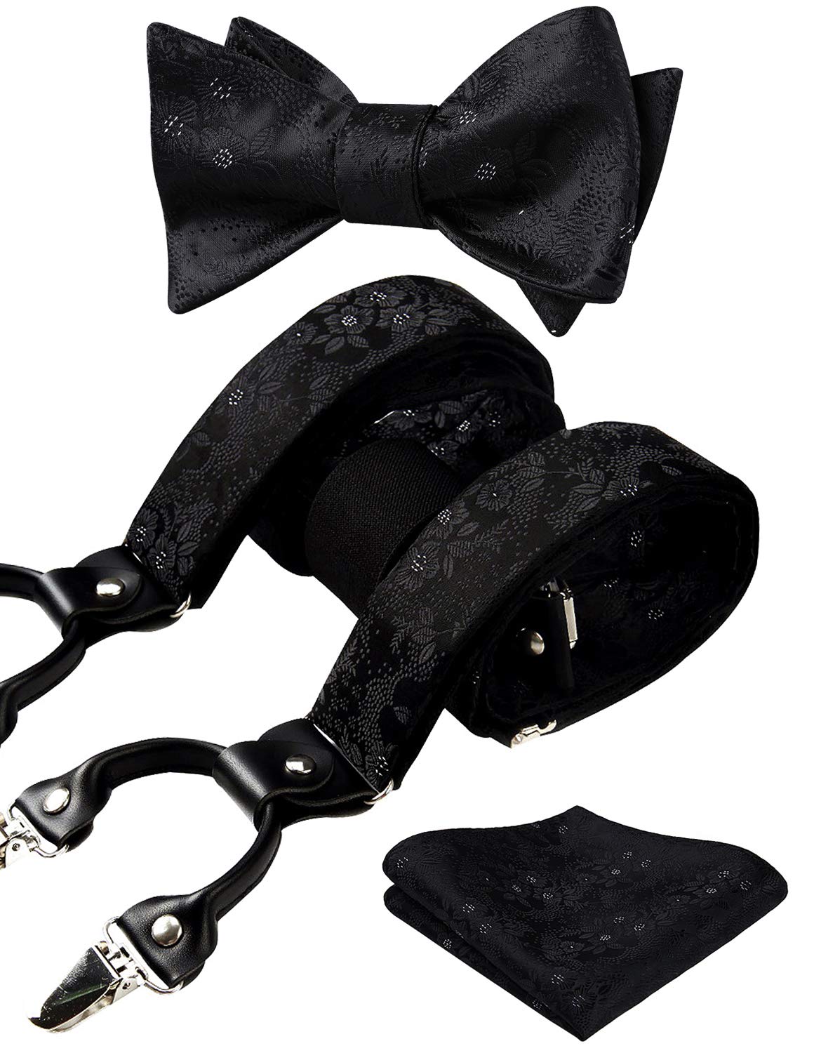 Ensemble Bretelles Et Nœud Papillon Pour Homme - Bretelles élastiques Réglables à Clipser Sur Le Dos En Y Pour Mariage - Noir, Noir, Taille Unique