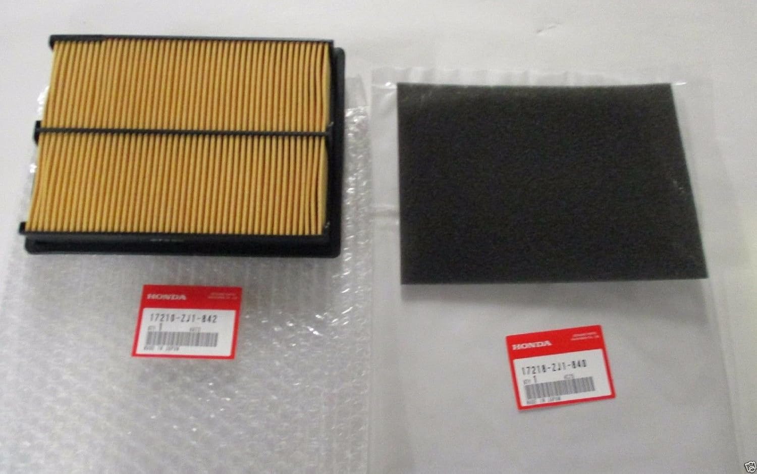 Honda Genuine 17210-ZJ1-842 & 17218-ZJ1-840 Air & Pre Filter Combo Set OEM
