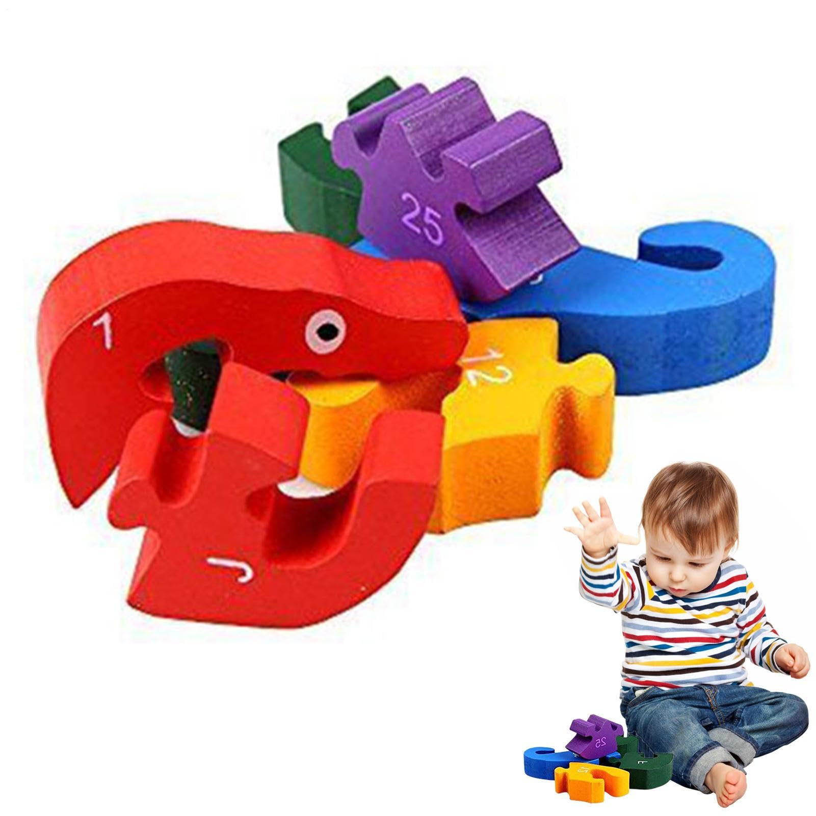 Puzzle in Legno per Piccoli, Cognizione English Lettera Animale Jigsaw | Puzzle Giocattoli - Giocattoli educativi di Costruzione assemblati per