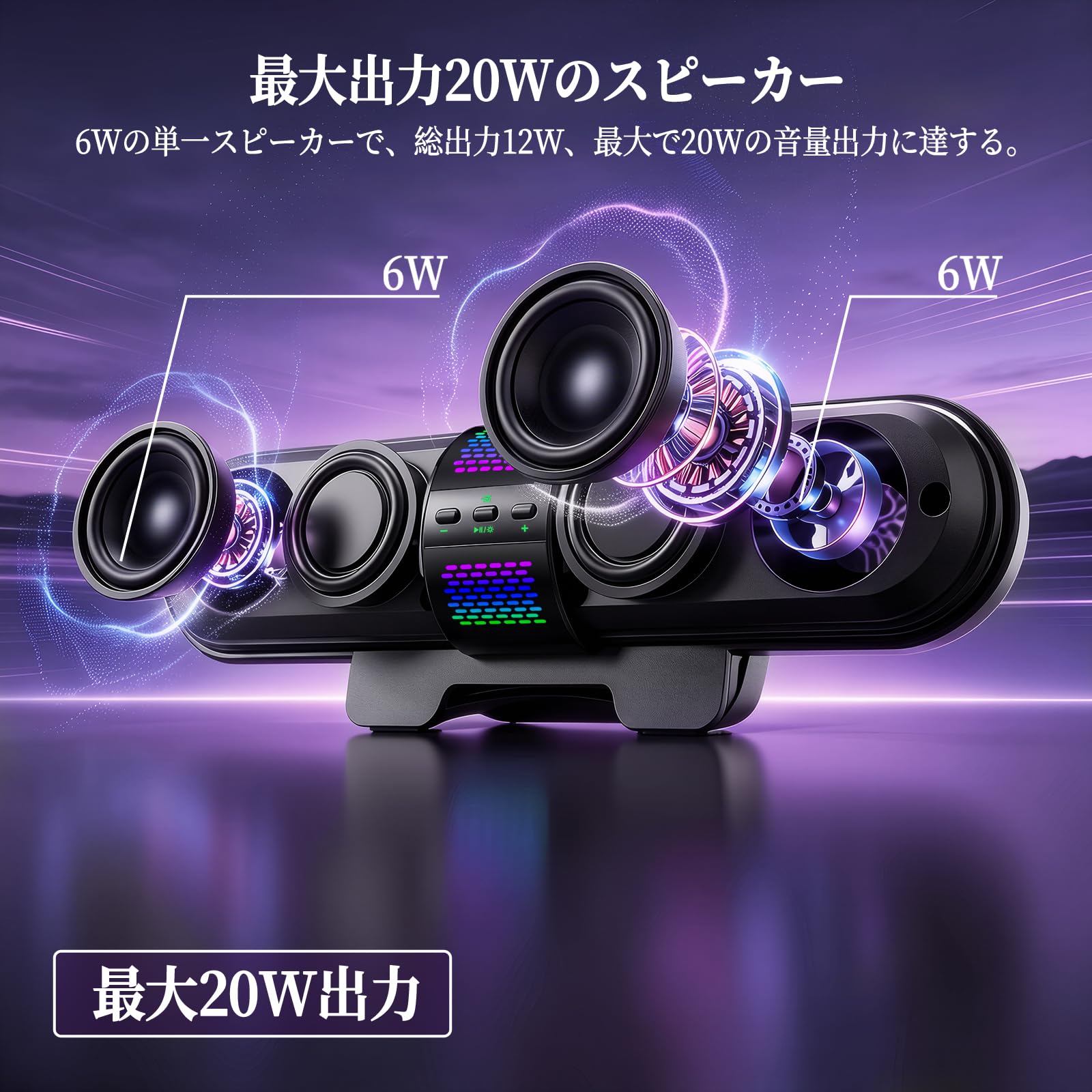 Amazon.co.jp: BESTISAN PCスピーカー USB給電 有線 小型サウンドバー