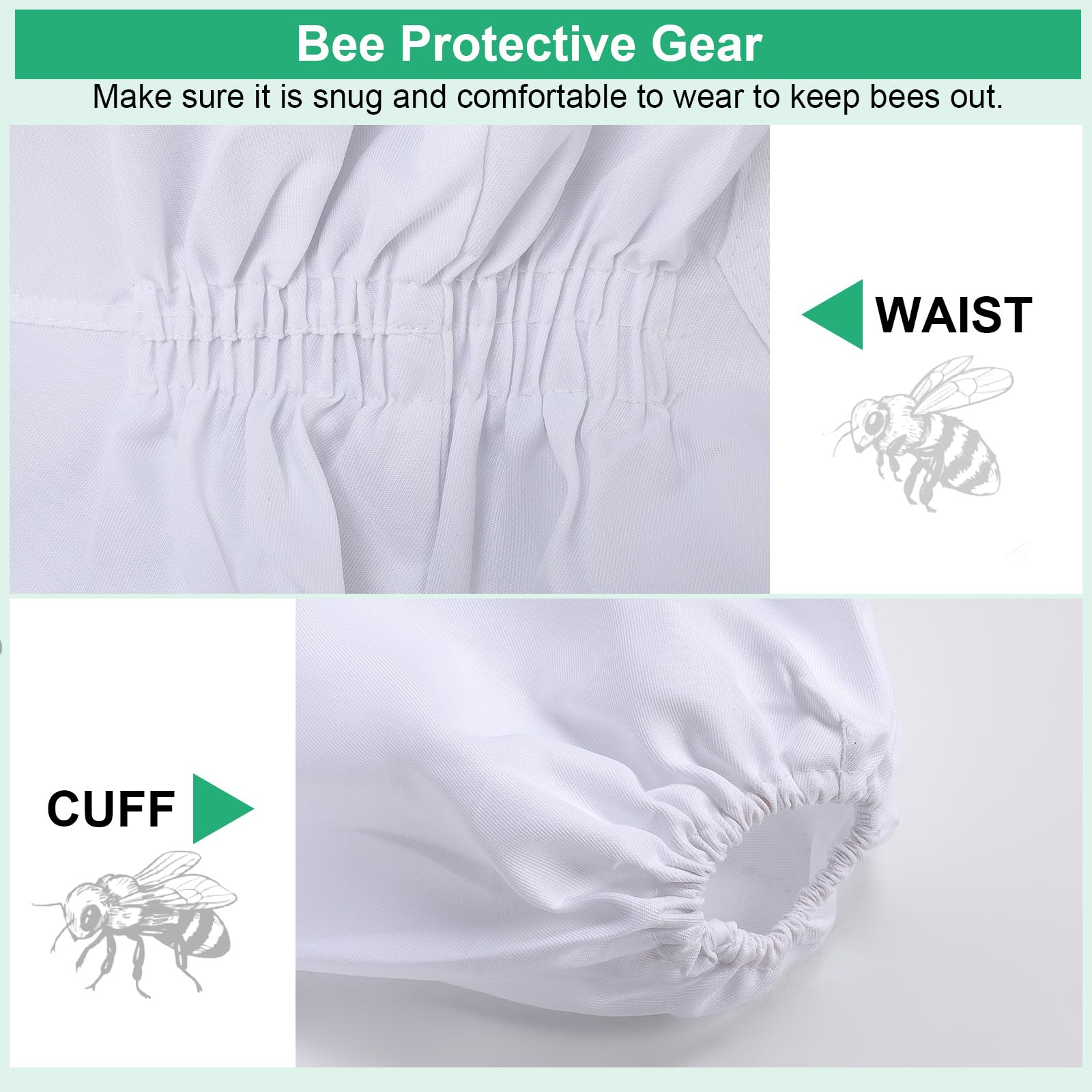 Gugxiom Costume da Apicoltore per Donne e Uomini, Tuta Professionale da Apicoltore con Guanti e Copertura Ventilata, Tuta Completa per Apicoltori Professionisti e Principianti (L)