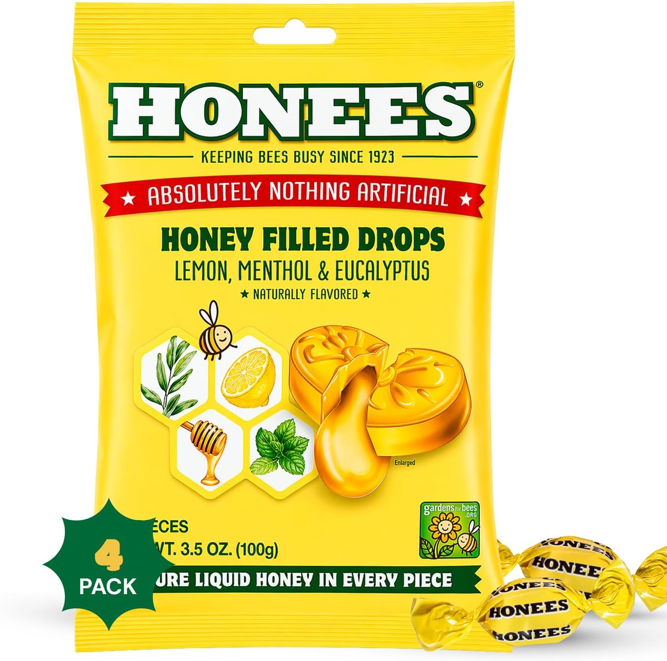 Honey Lemon Cough Drops 20 Drops Each