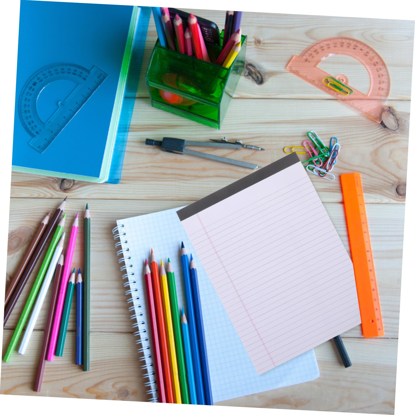 VILLCASE Set di 4 Memo Pad A4 Carta Spessa a Righe Larghe, Design Strappabile, Blocchi per Scrivere come Desk Planner per Appunti D'ufficio