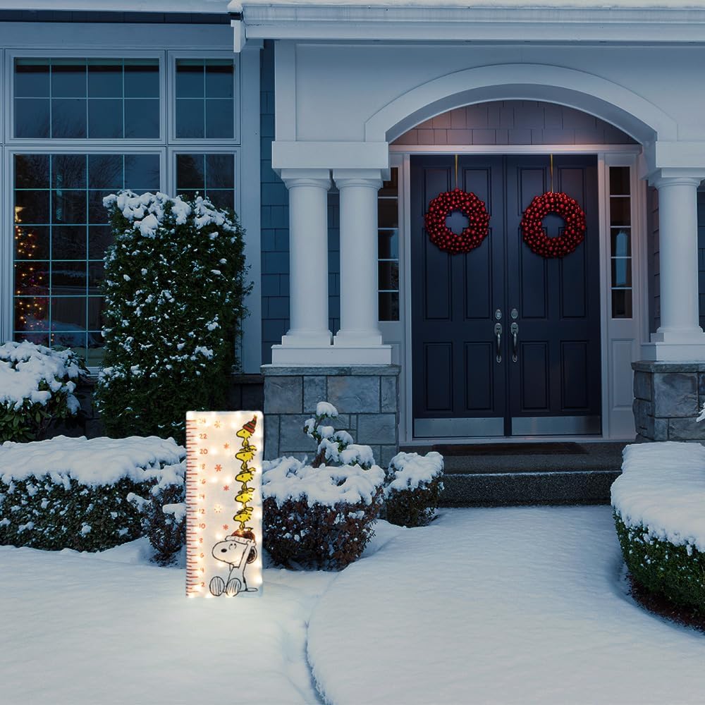 25IN Peanuts L2D PRE-LIT LED Yard Art Snow Ruler
