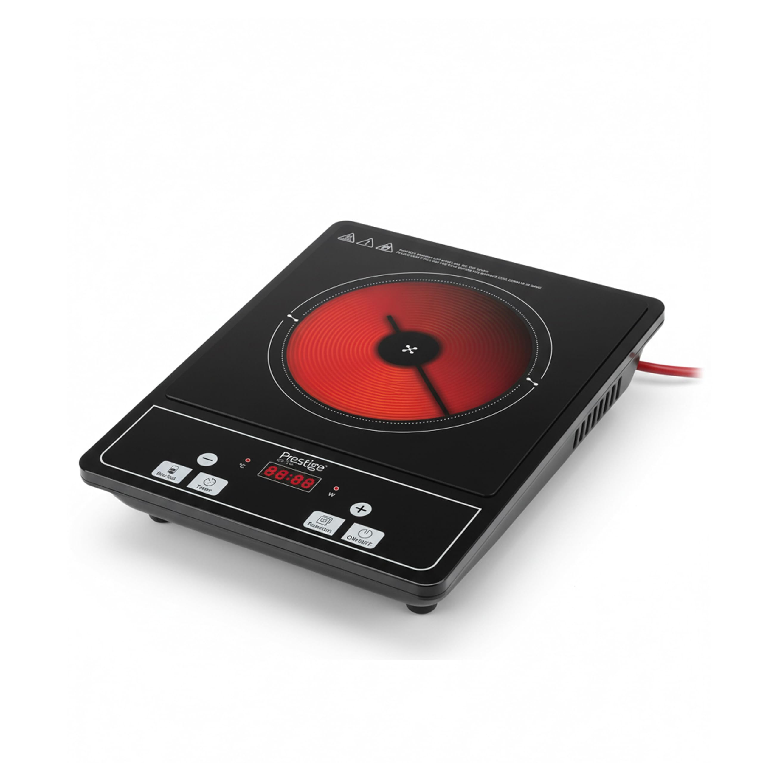 Prestige Electric Induction Cooker, Electric 10 Temperature Level Stove For Cooking, With Black Crystal PLate Glass Surface Compatible For All Cookware Pots, 2000W