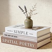 FloraSea 3Pcs Fake Decorative Books for Coffee Table Shelf Decor - Stylish Minimalist Home Props Set