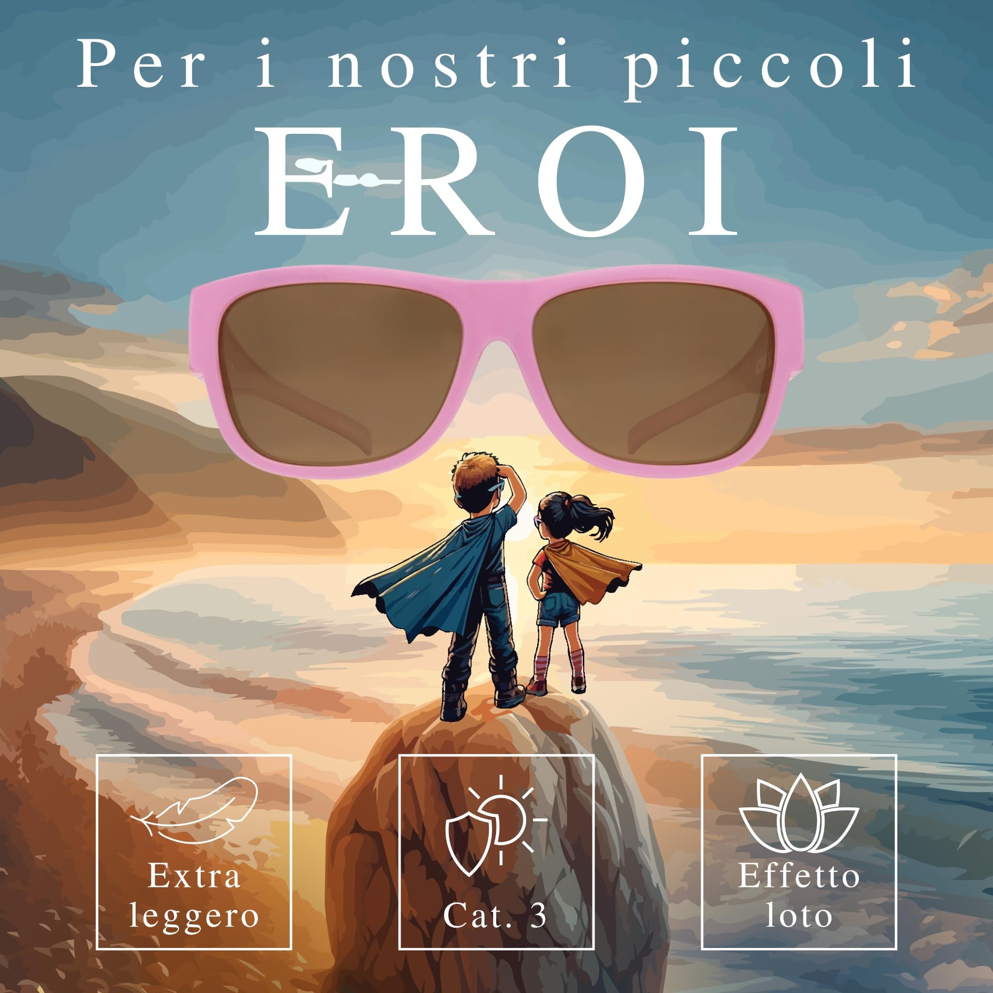ActiveSol Occhiali da Sole Sovrapponibili Hero Eyes per Bambini, 5-10 anni, Polarizzati, UV400