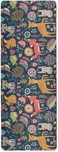 Blueangle Tapete de yoga de animales y plantas del bosque, textura antideslizante, tapete de yoga profesional respetuoso con el medio ambiente para