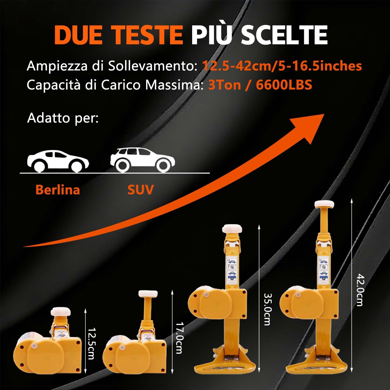 VOBOR Cric Idraulico Elettrico, 3Ton 12V DC Settore Automobilistico Martinetto con Chiave Elettrica per Auto SUV Furgone Garage e Attrezzature di Emergenza