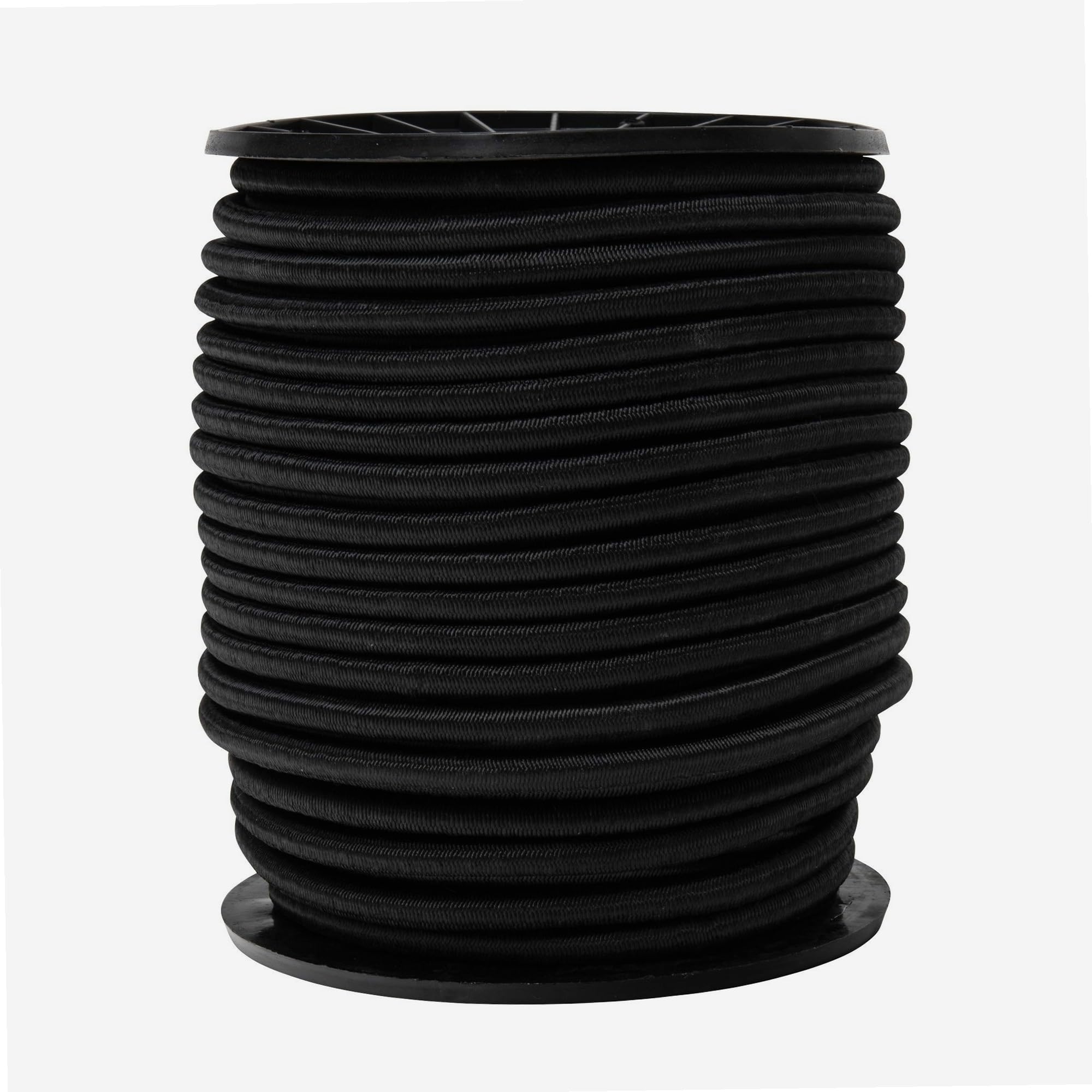 WERKA PRO Schwarzes elastisches Spannseil Verschiedene Längen 8 mm x 50 Meter auf Rolle
