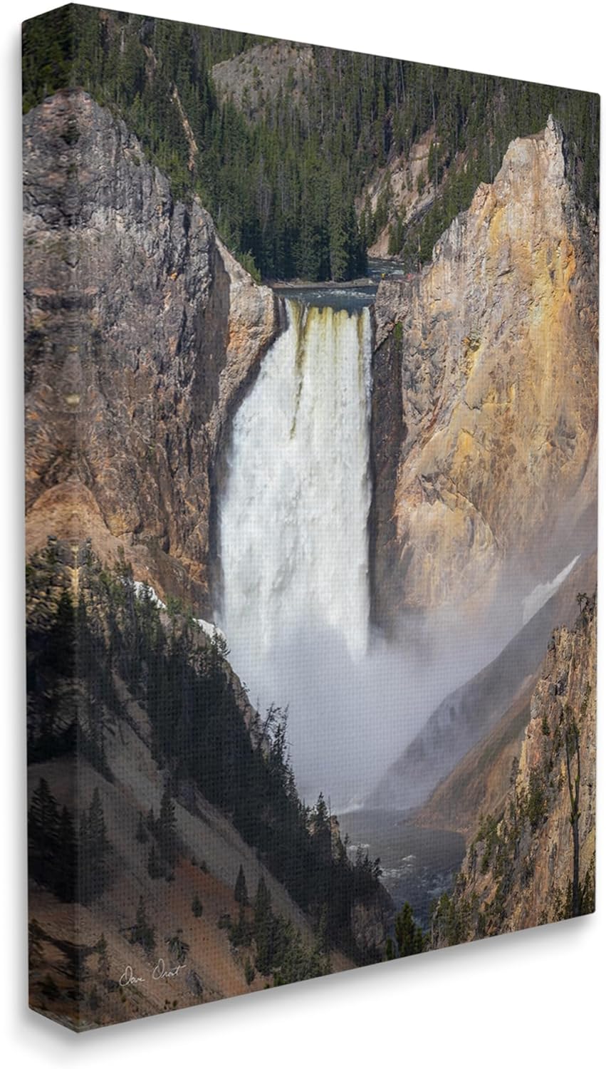 Stupell Industries Waterfall in Rocky Cliffs Canvas Wall Art by David Drost